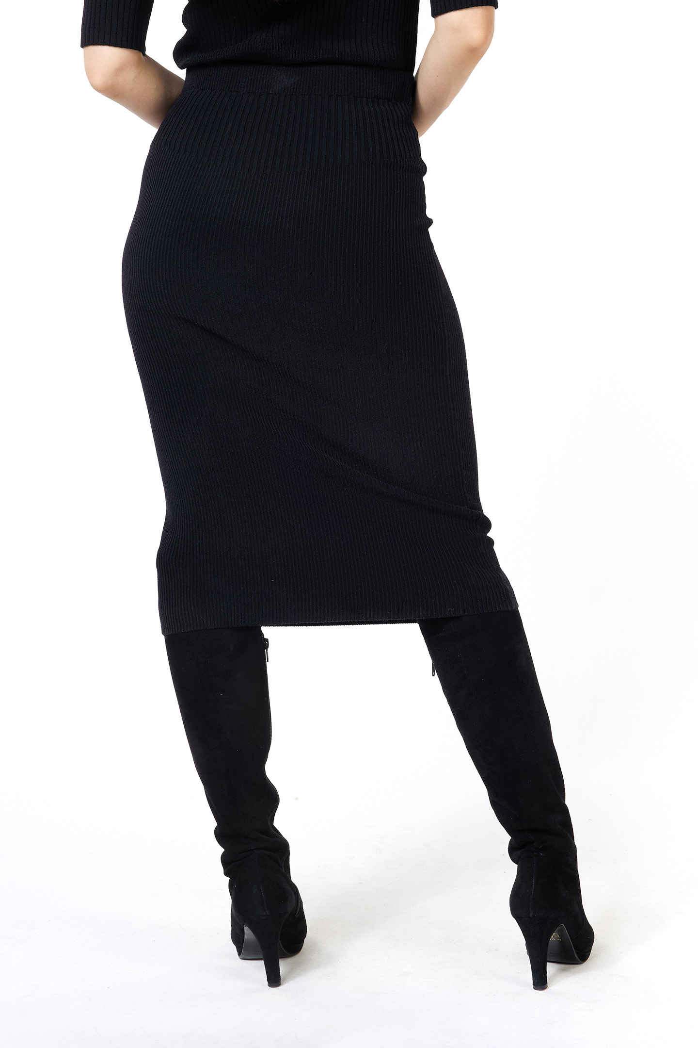 SKIRT KNITTED MIXED RIB BLACK 3