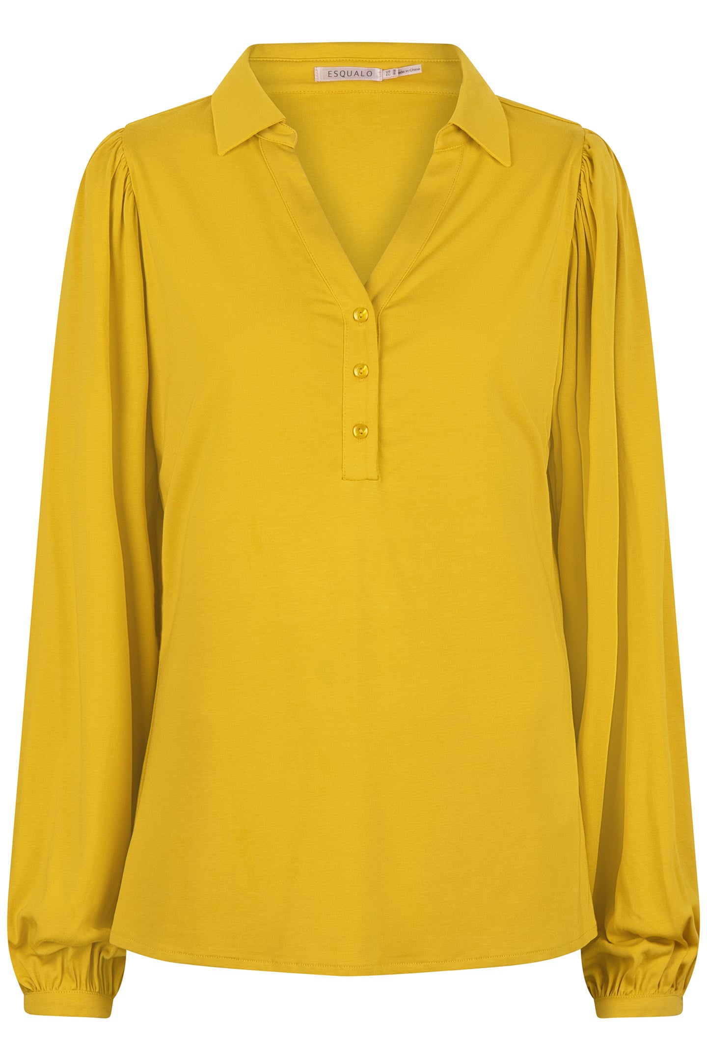 TOP MODAL V-NECK BUTTON OCHRE 3