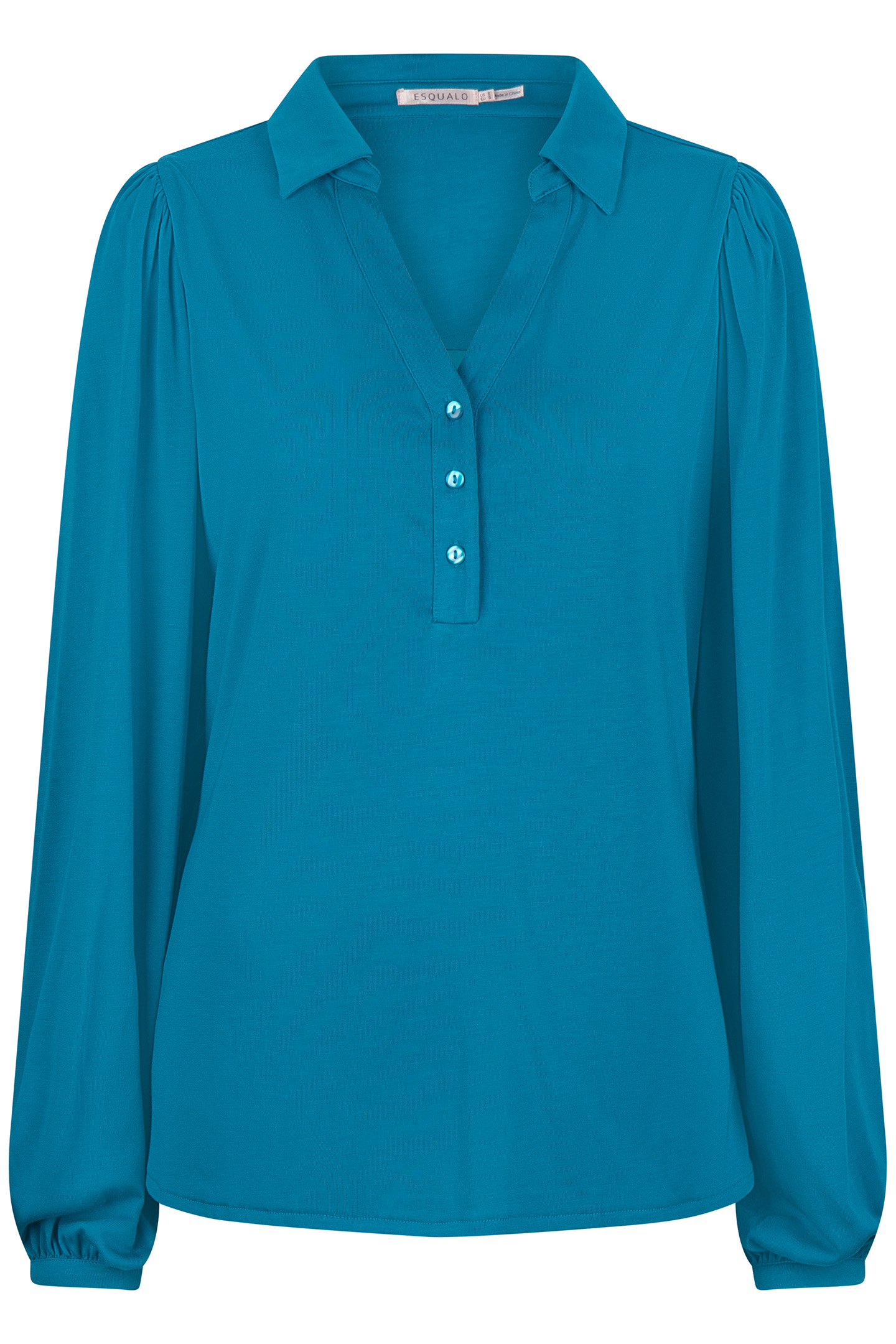 TOP MODAL V-NECK BUTTON PETROL 3