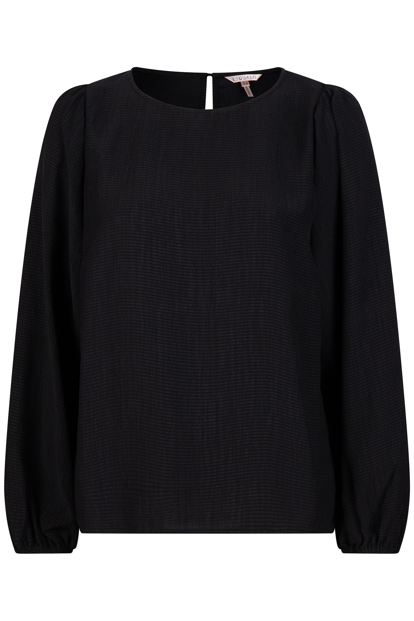 BLOUSE R-NECK STRUCTURE BLACK 5