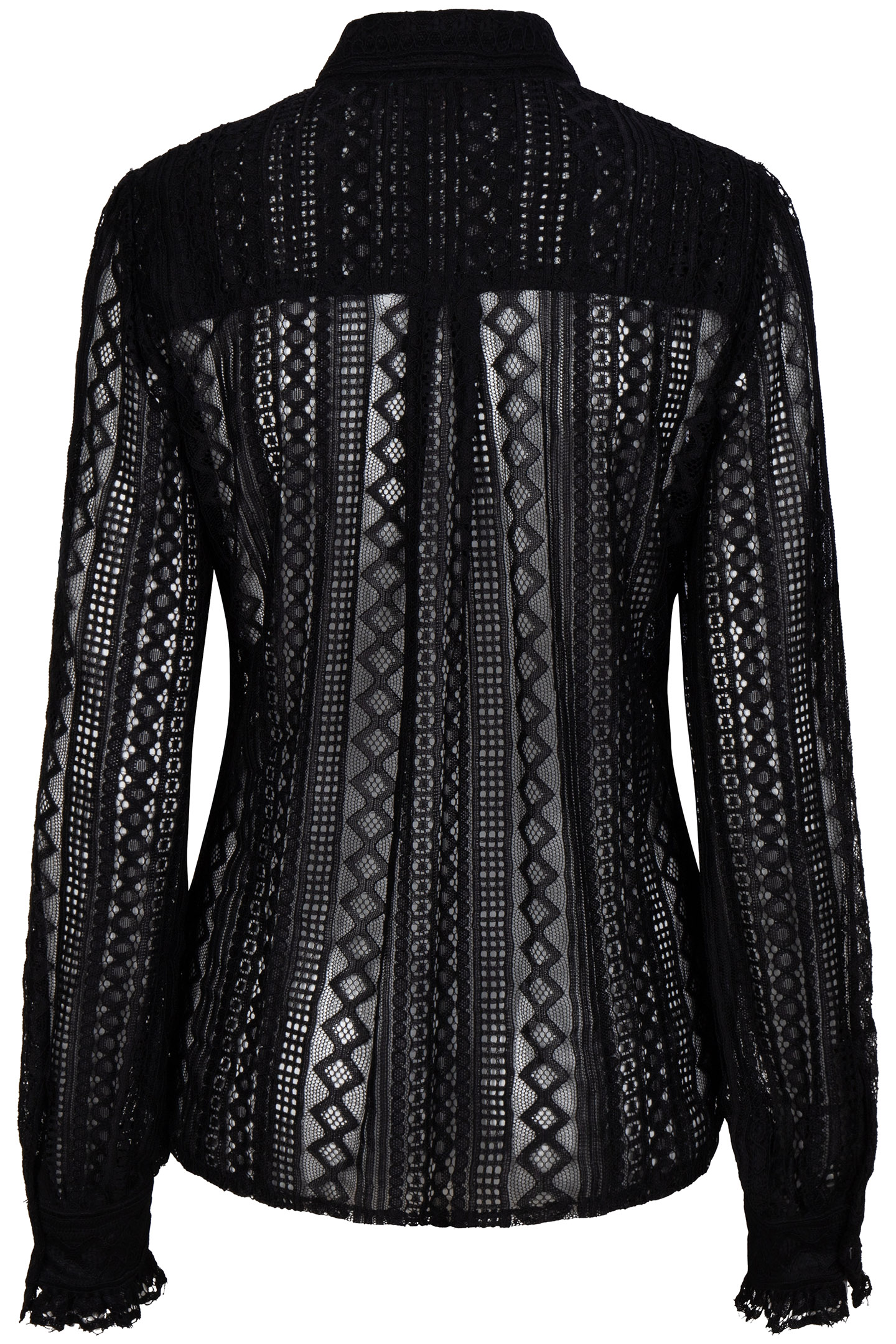 BLOUSE LACE PUFF SLVE BLACK 6