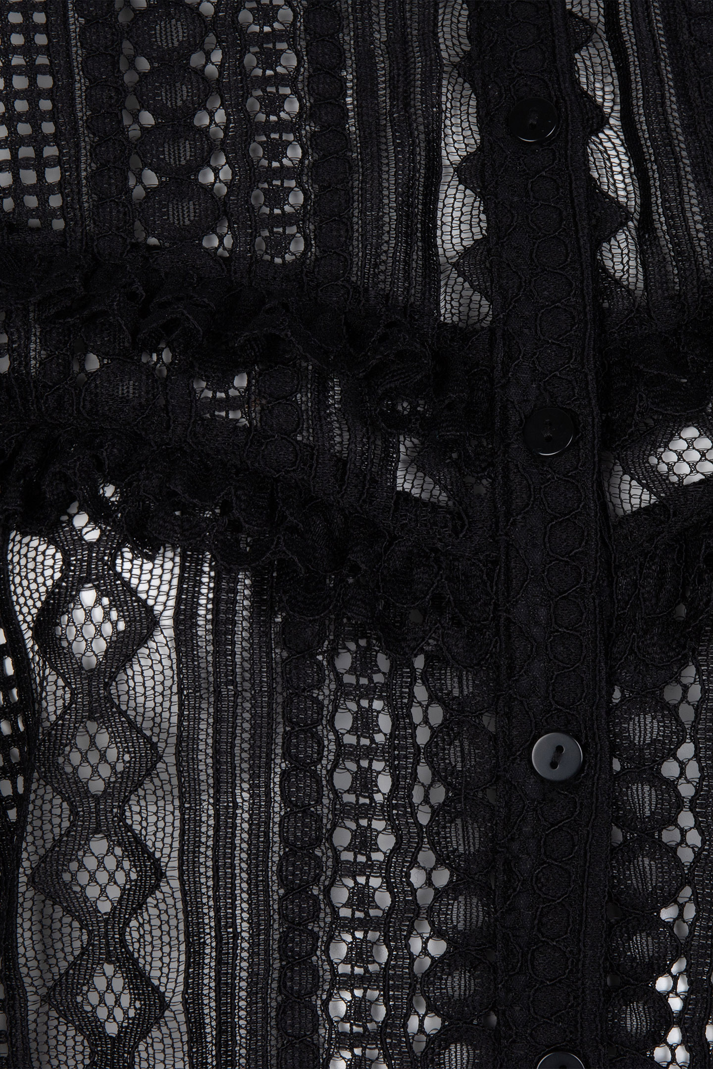 BLOUSE LACE PUFF SLVE BLACK 8