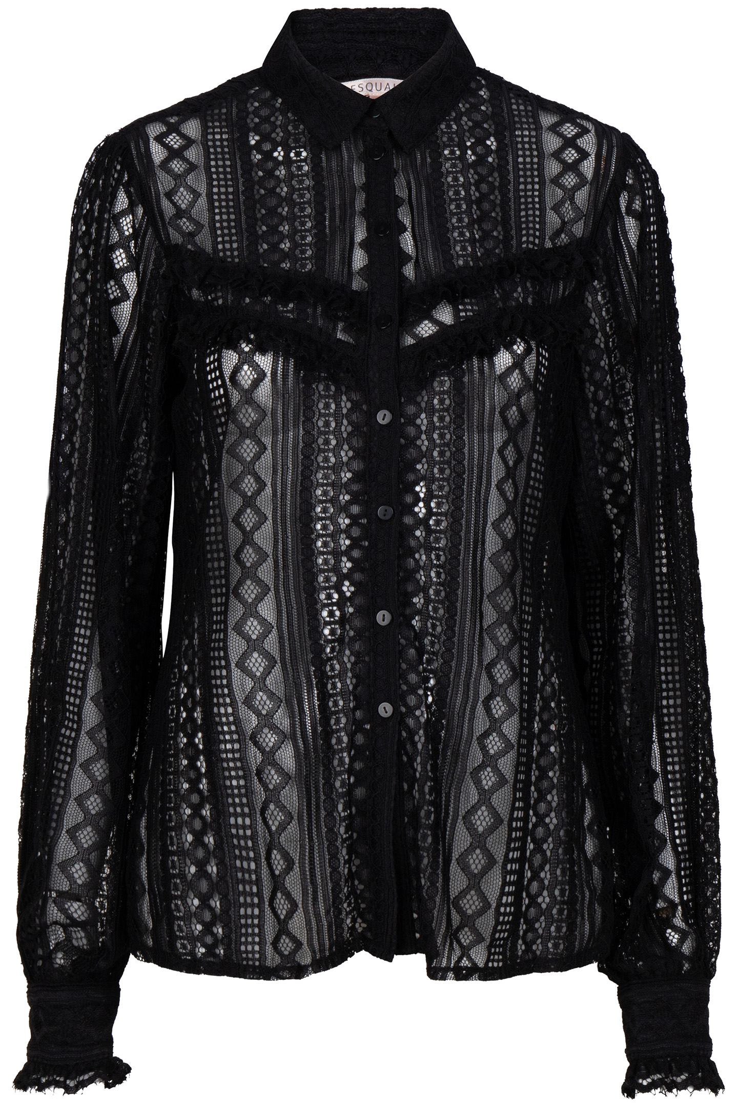 BLOUSE LACE PUFF SLVE BLACK 5