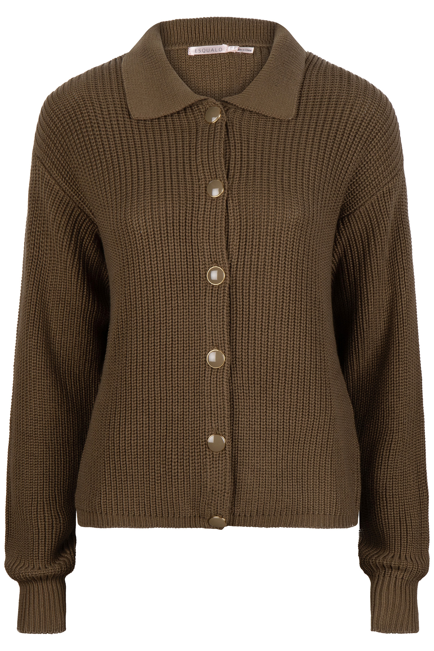CARDIGAN POLO COLLAR ARMY GREEN 6