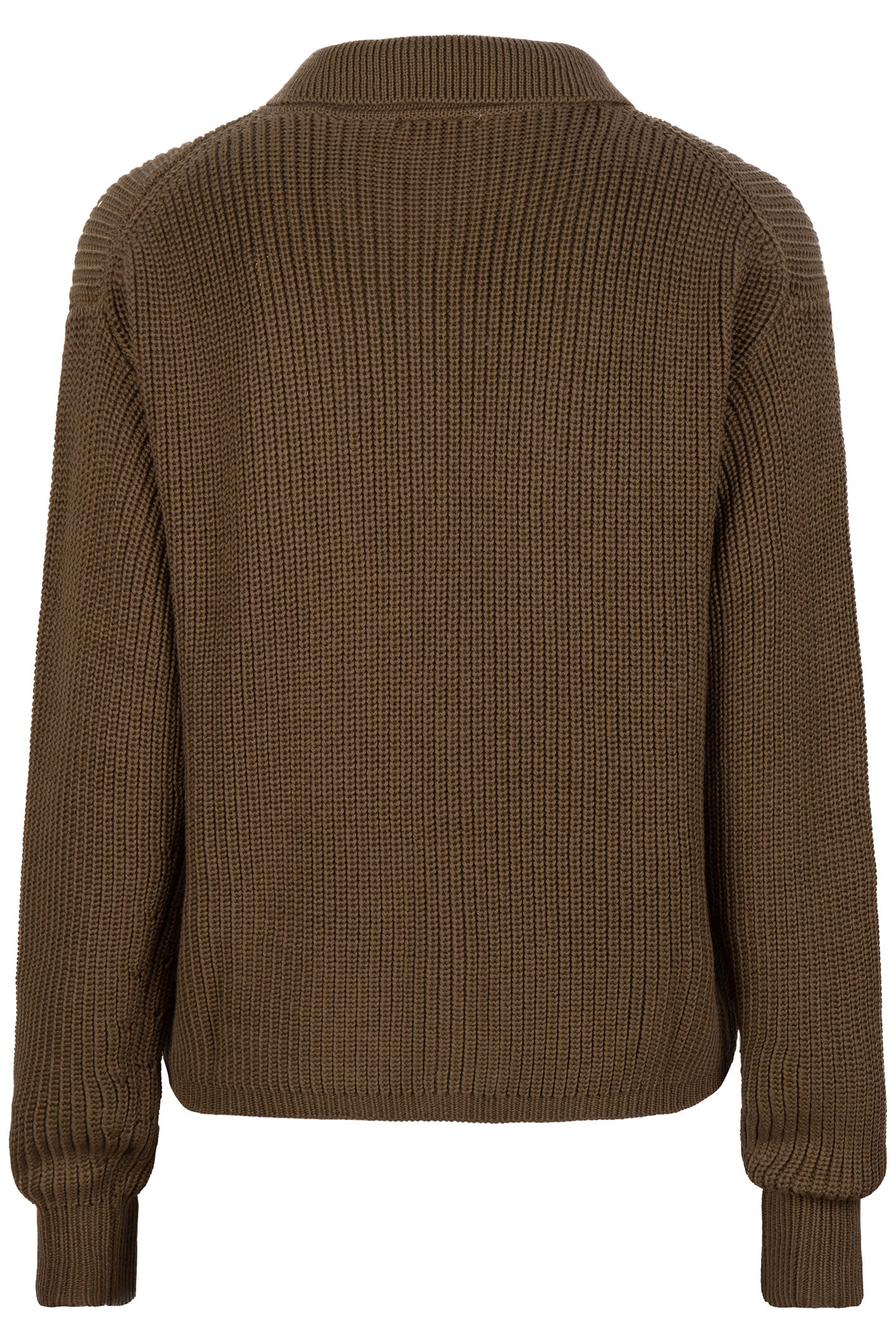 CARDIGAN POLO COLLAR ARMY GREEN 7