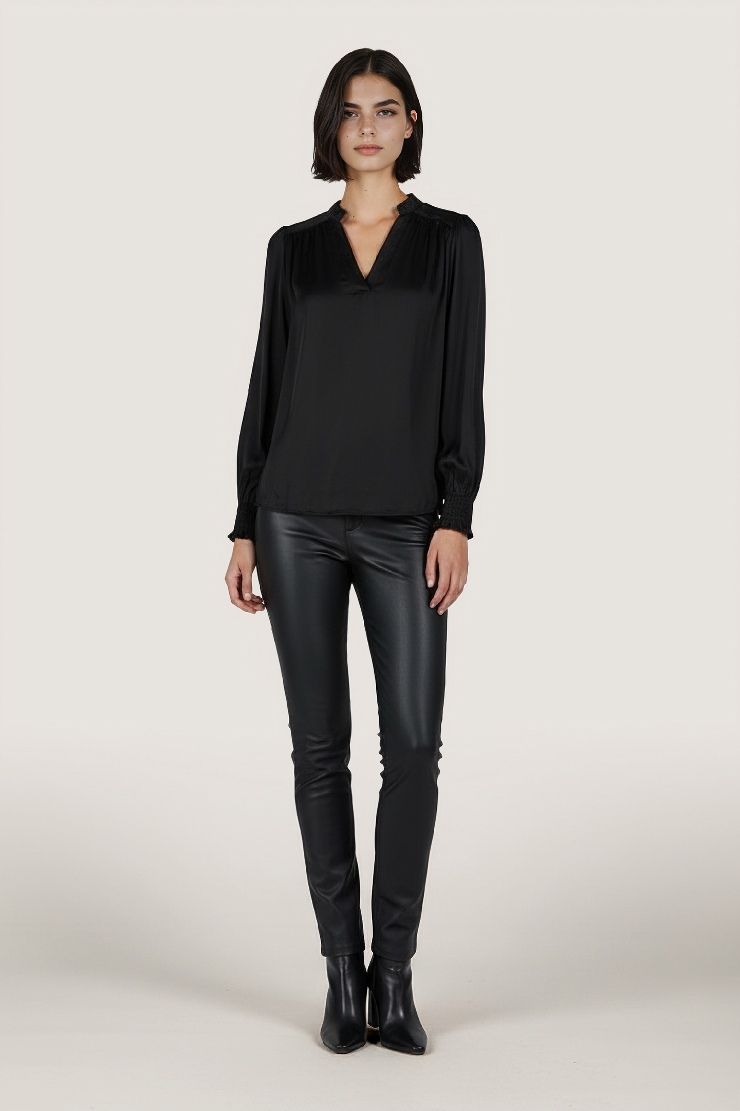 BLOUSE SHOULDER DETAILS BLACK 2