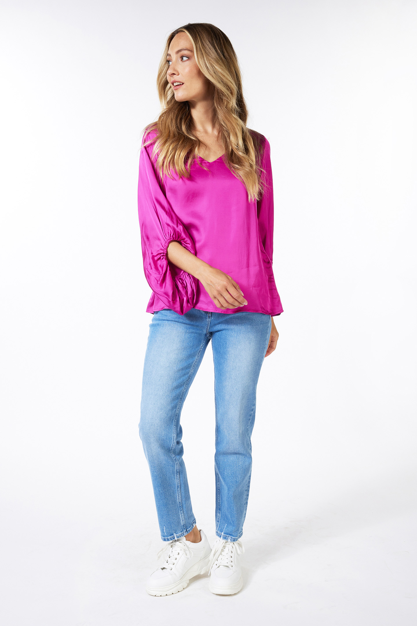 BLOUSE WIDE SLEEVE FUCHSIA 2