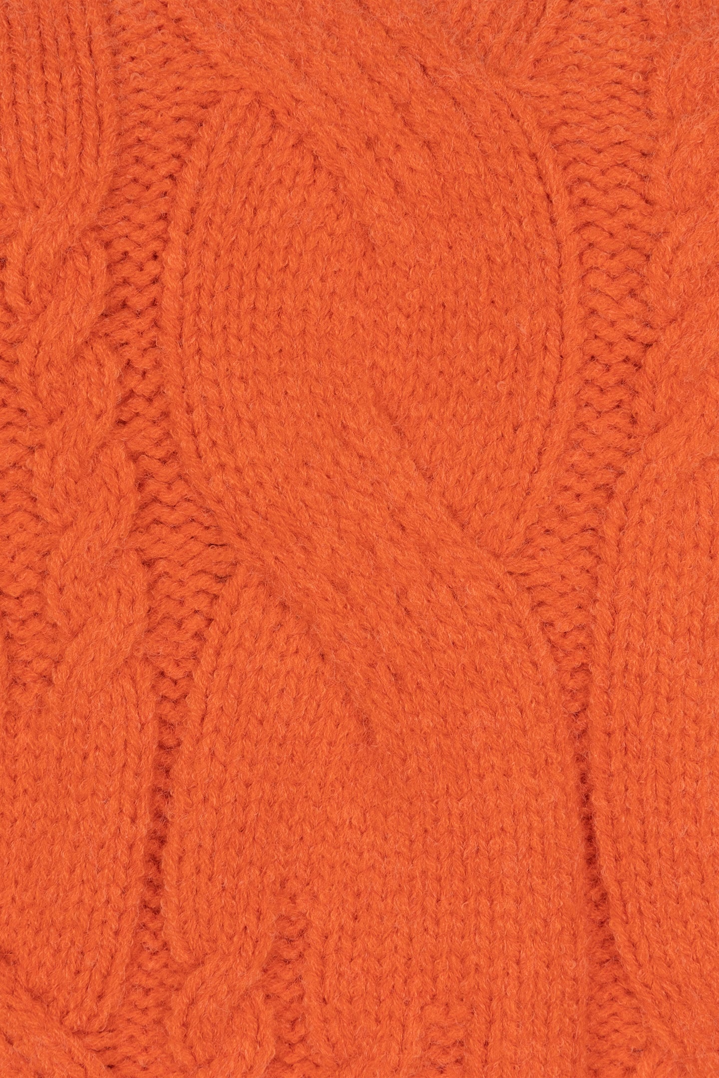SWEATER CABLES V-NECK RED CLAY 7