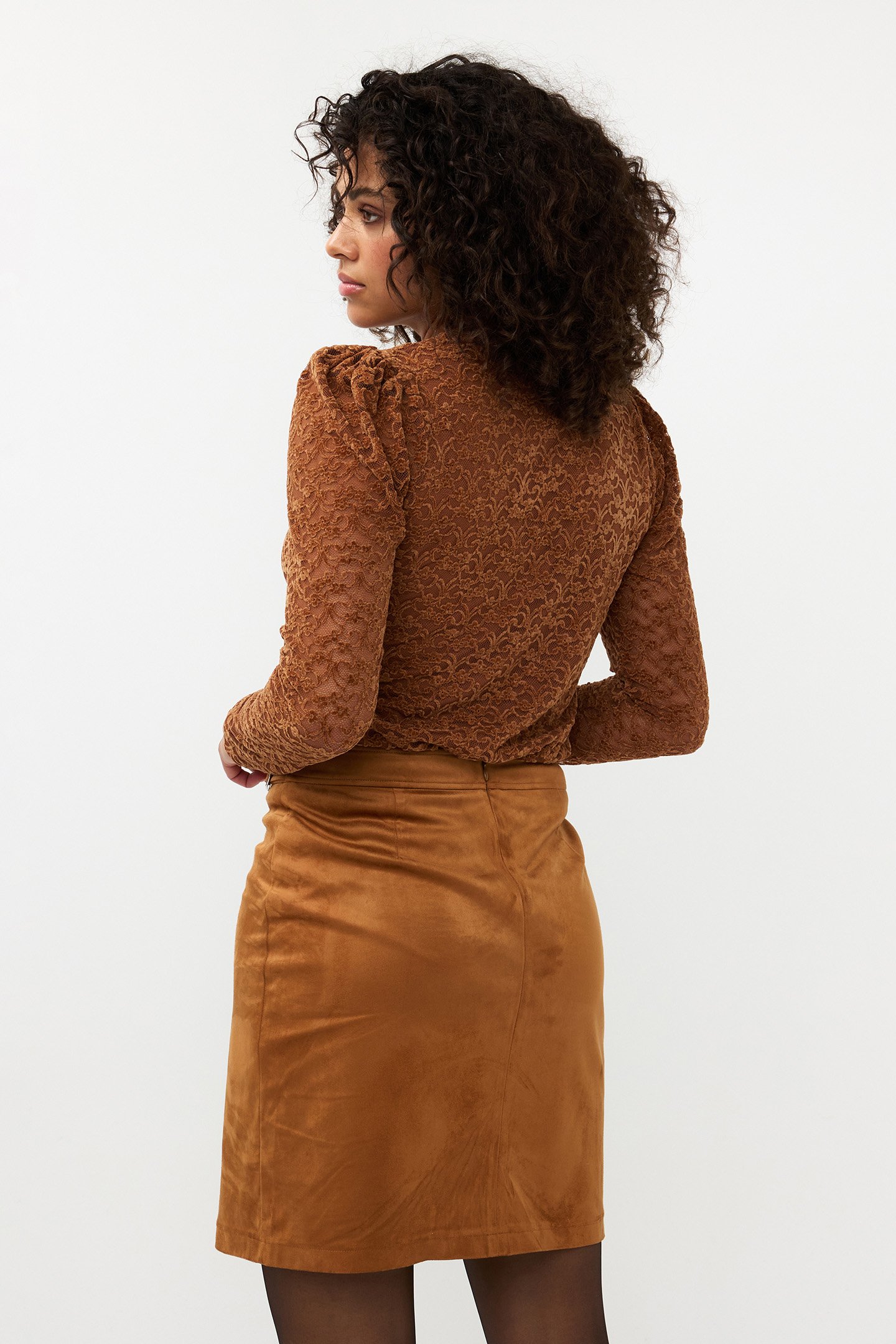 SKIRT OVERLAP SUEDINE CAMEL 4