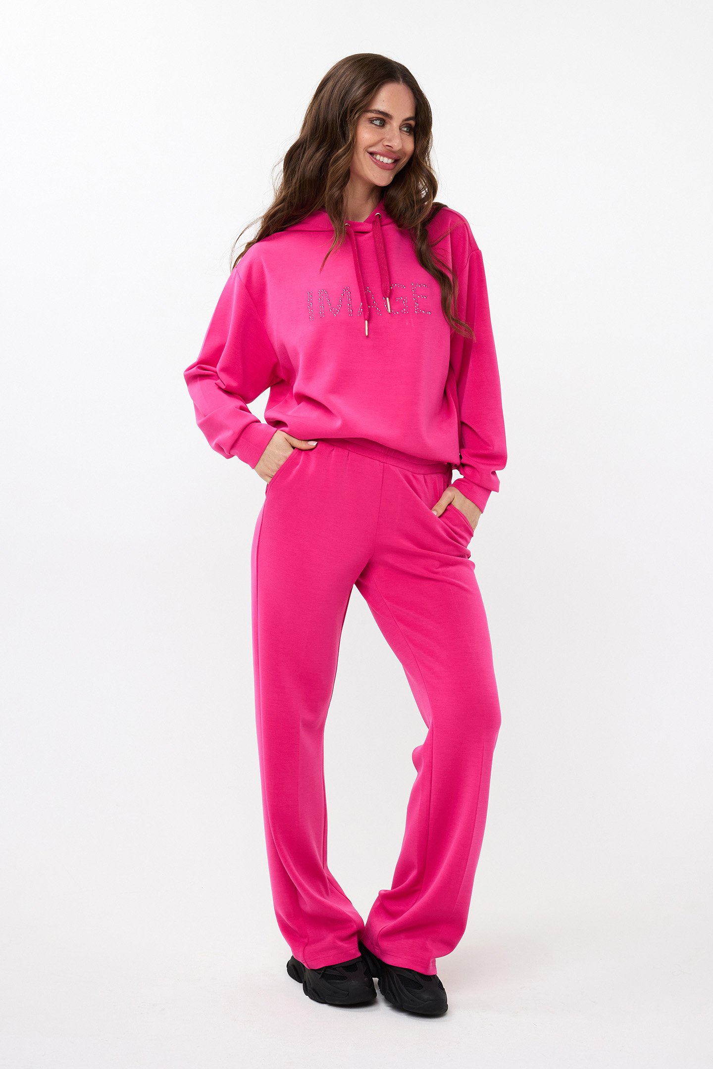 SWEATER HOODIE MODAL CERISE PINK 1