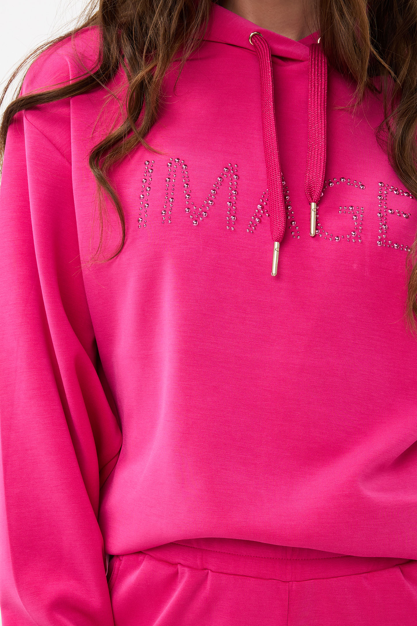 SWEATER HOODIE MODAL CERISE PINK 6