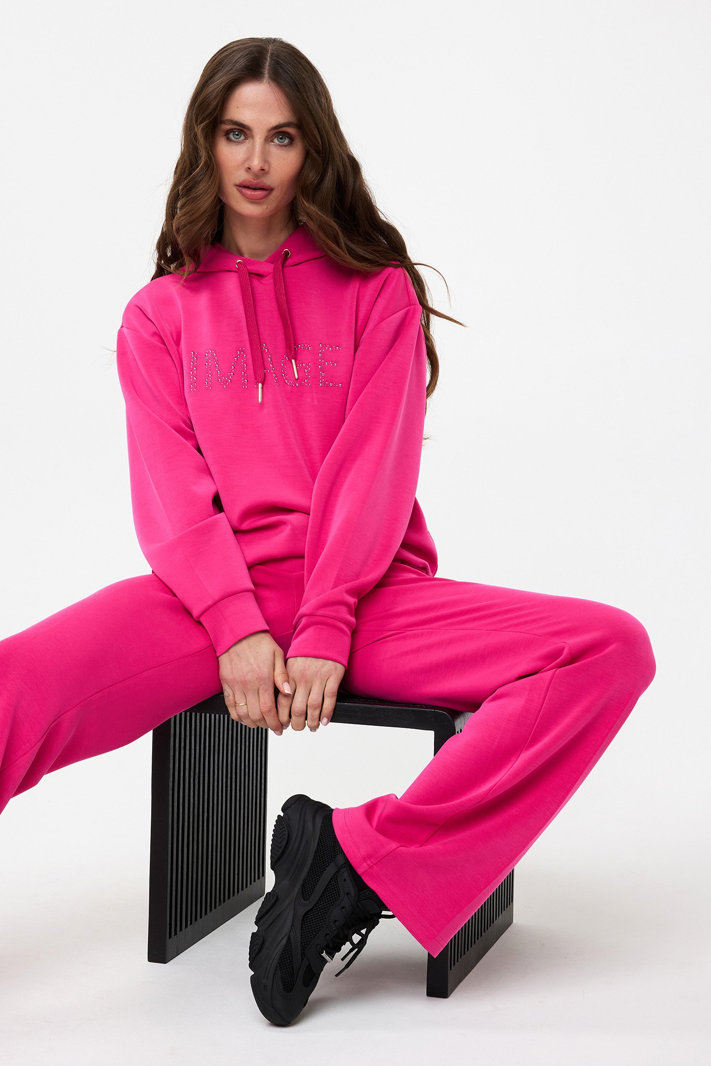 SWEATER HOODIE MODAL CERISE PINK 2