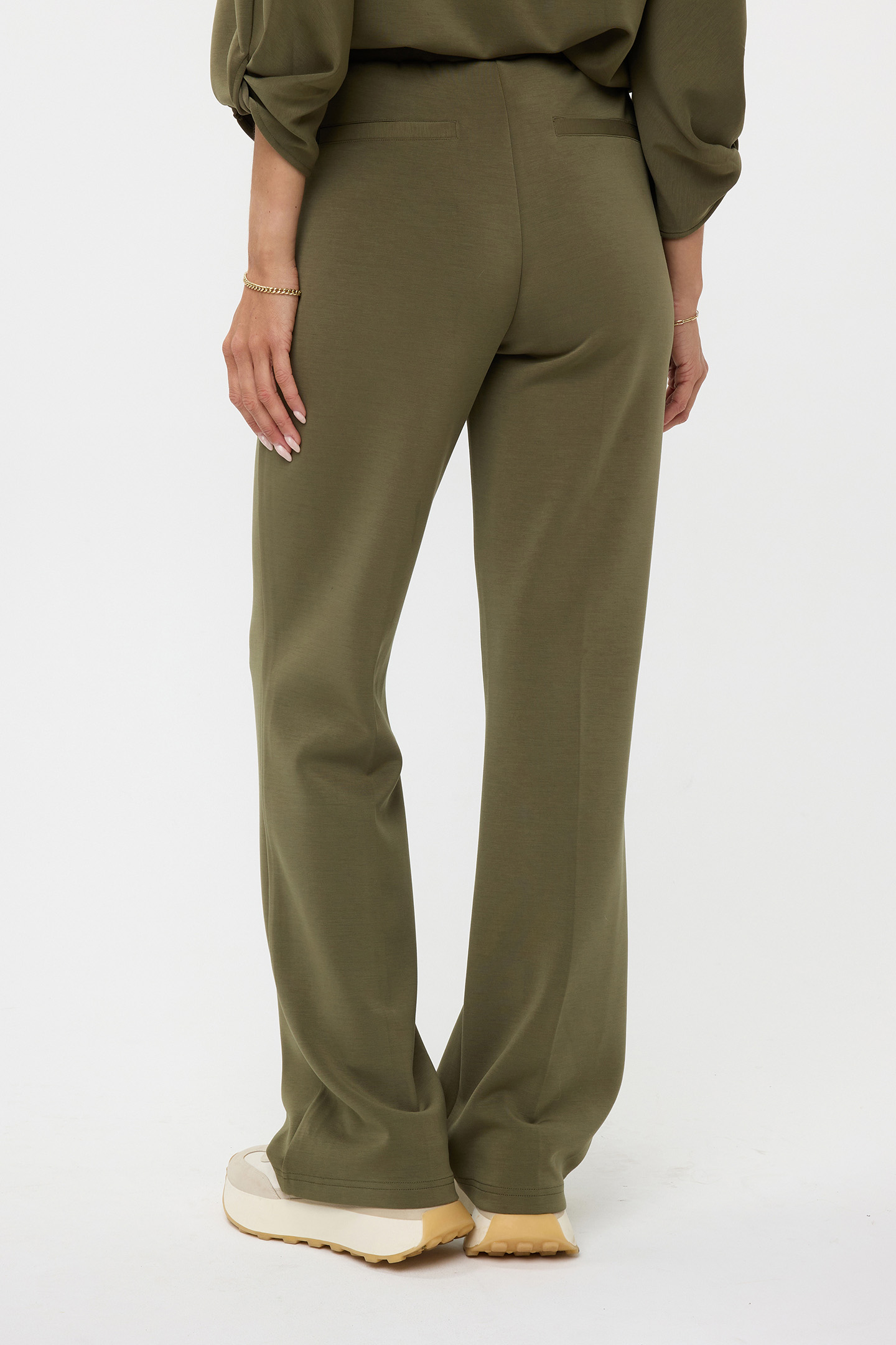 TROUSERS FLAIR MODAL MOSS GREEN 3