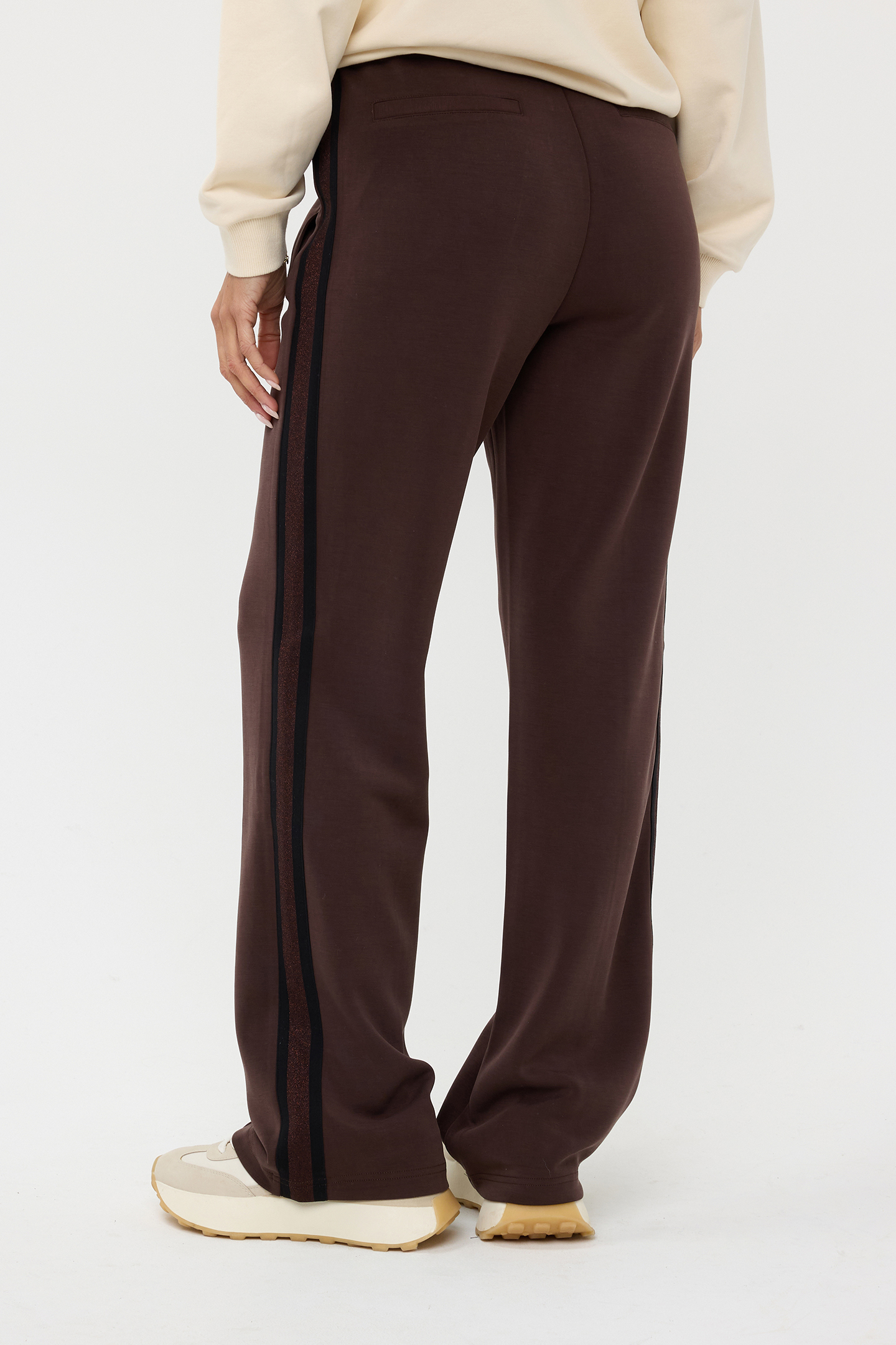 TROUSERS LUREX TAPE MODAL CHOCOLATE 3