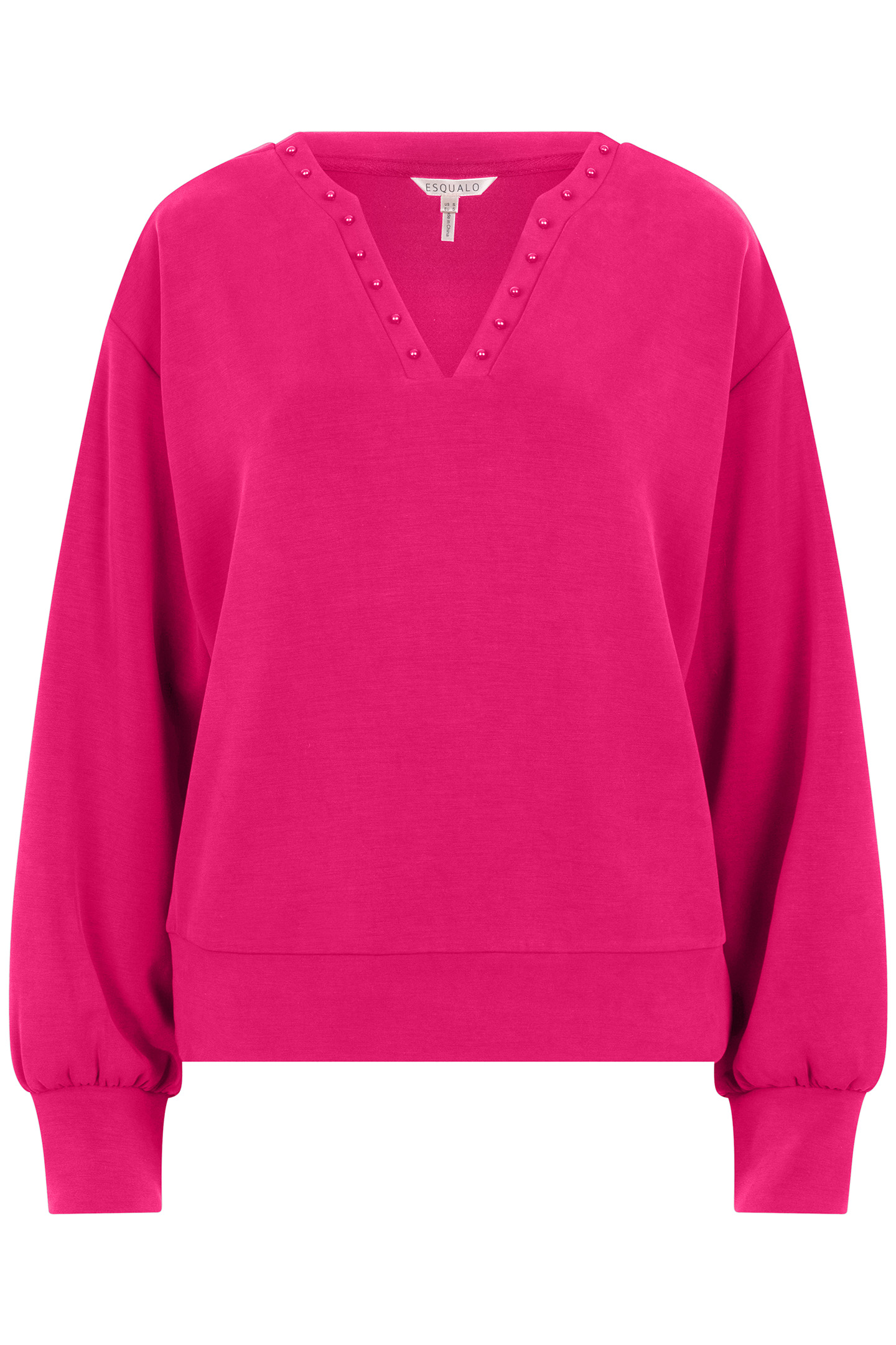 SWEATER “V” STUDS MODAL CERISE PINK 3