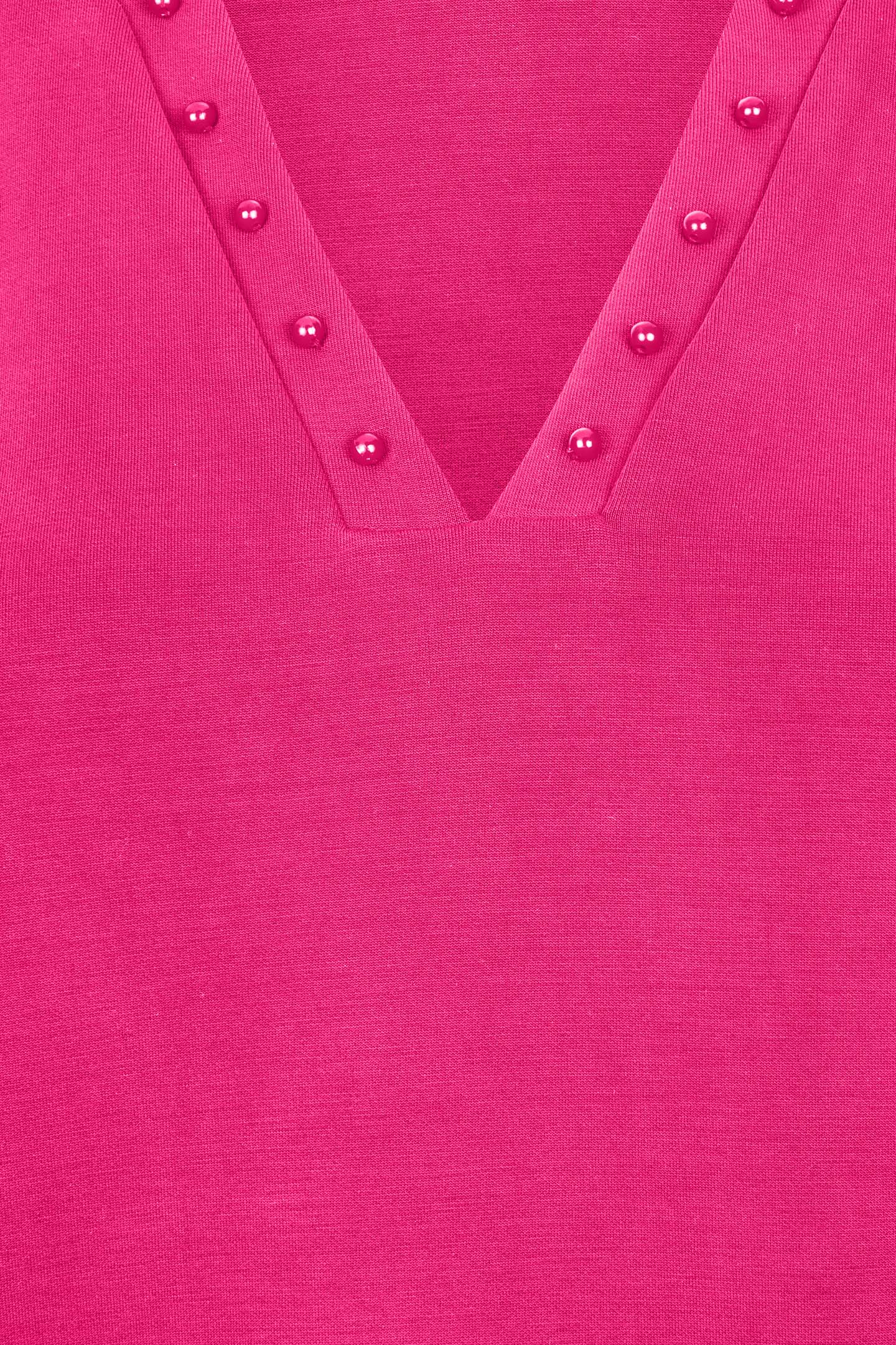 SWEATER “V” STUDS MODAL CERISE PINK 5