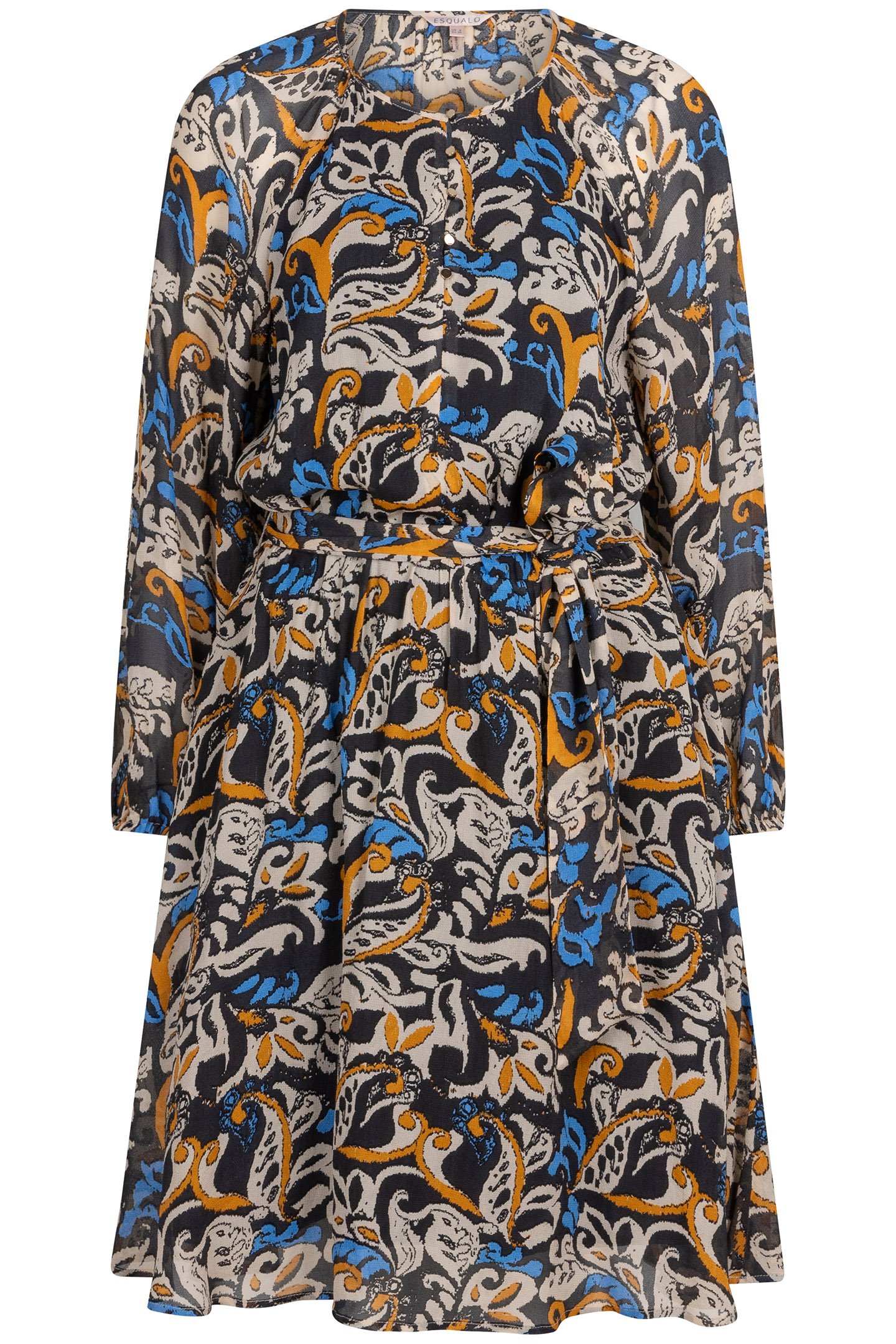 DRESS RAGLAN ELEGANT LEAVES PRINT 4