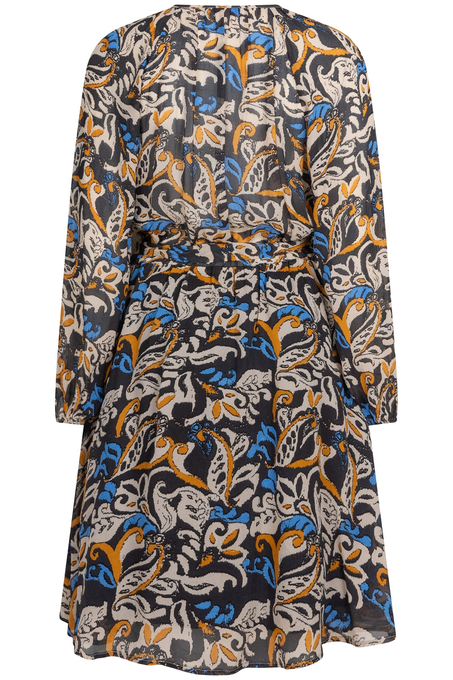 DRESS RAGLAN ELEGANT LEAVES PRINT 5