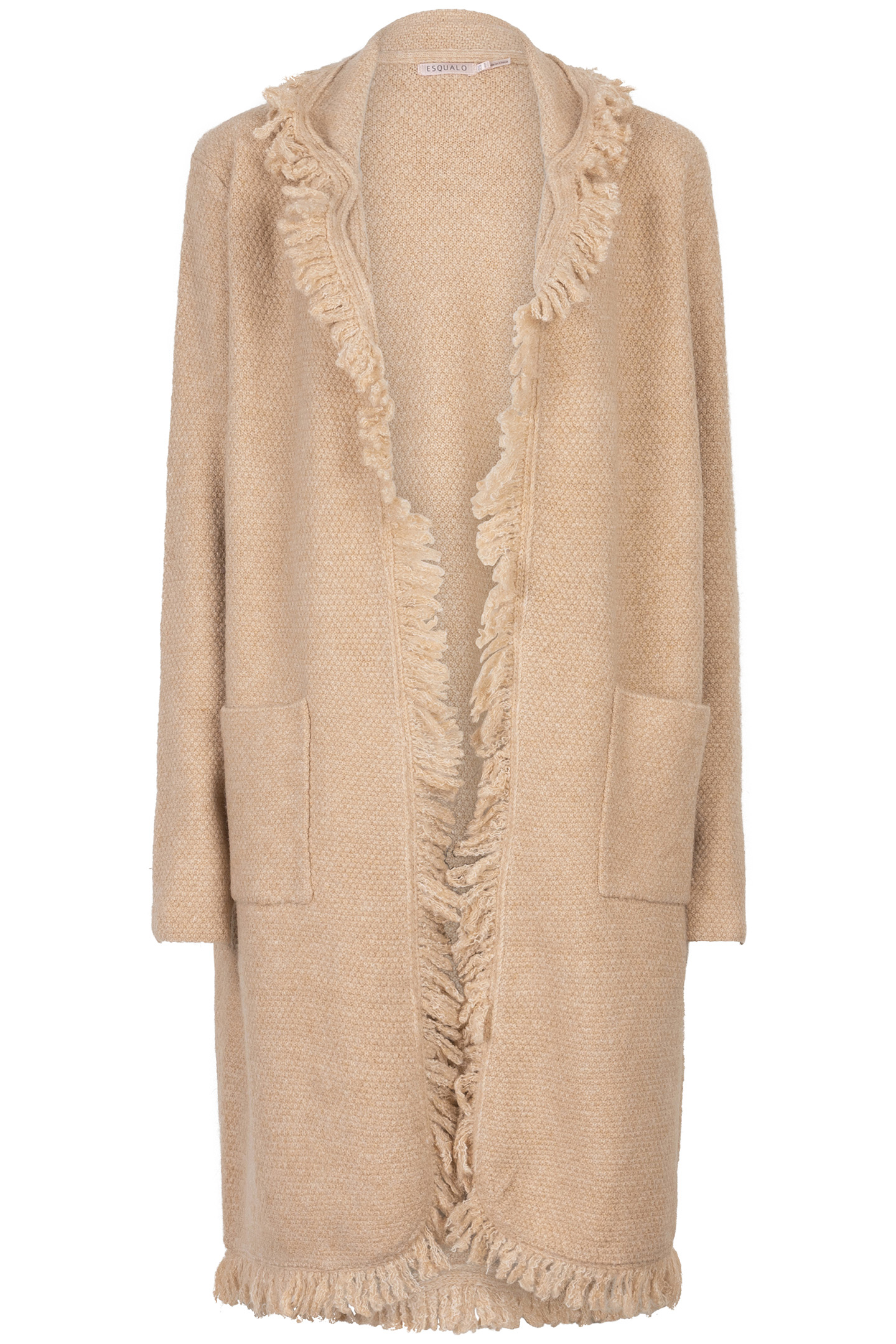 CARDIGAN LONG FRINGES SAND 4