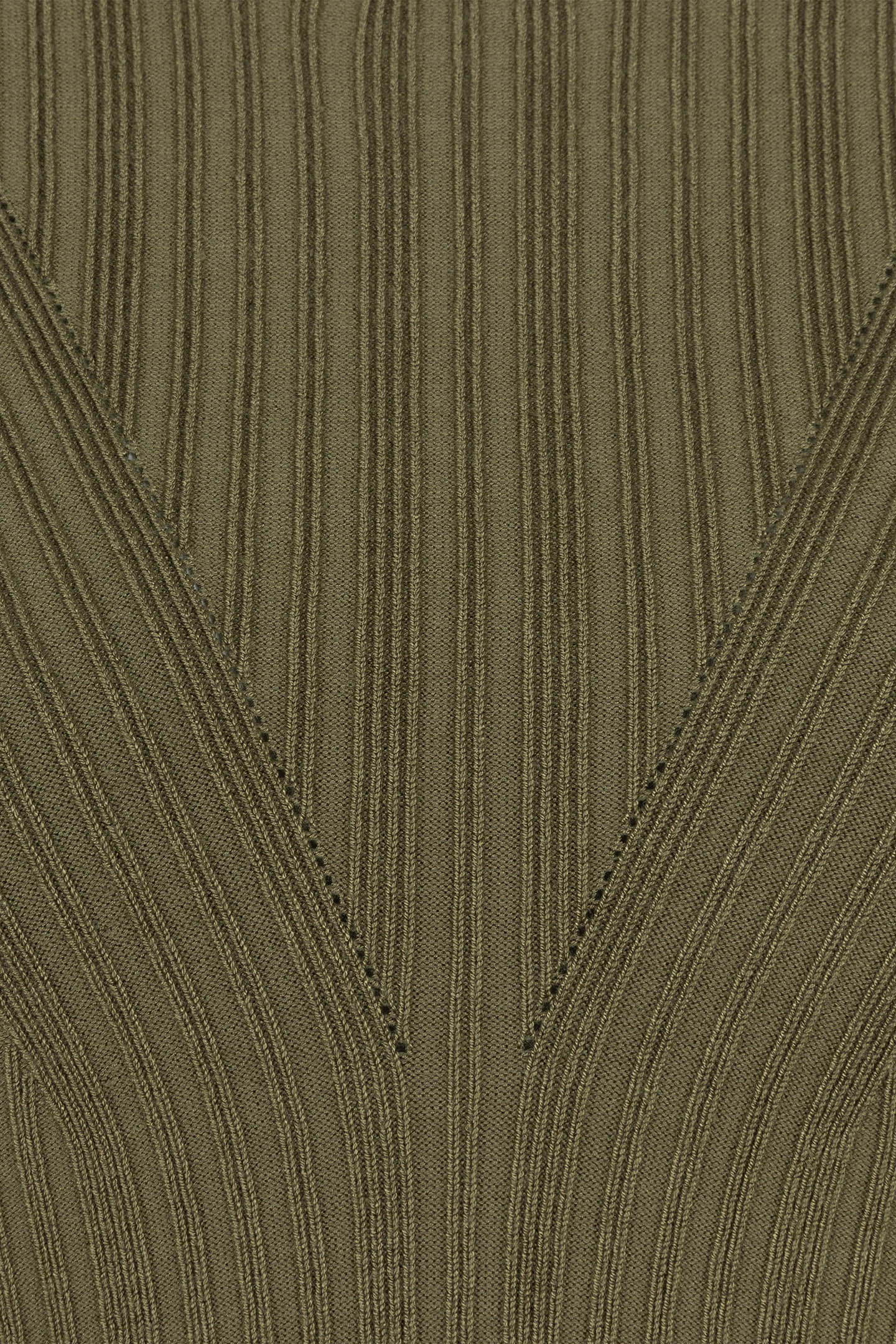 SWEATER IRREGULAR RIB V-DESIGN MOSS GREEN 7