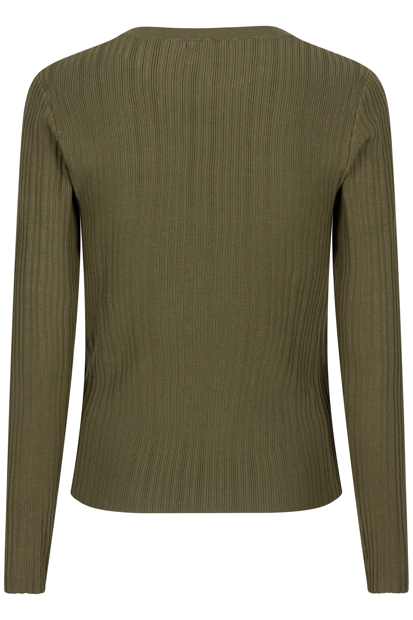 SWEATER IRREGULAR RIB V-DESIGN MOSS GREEN 5