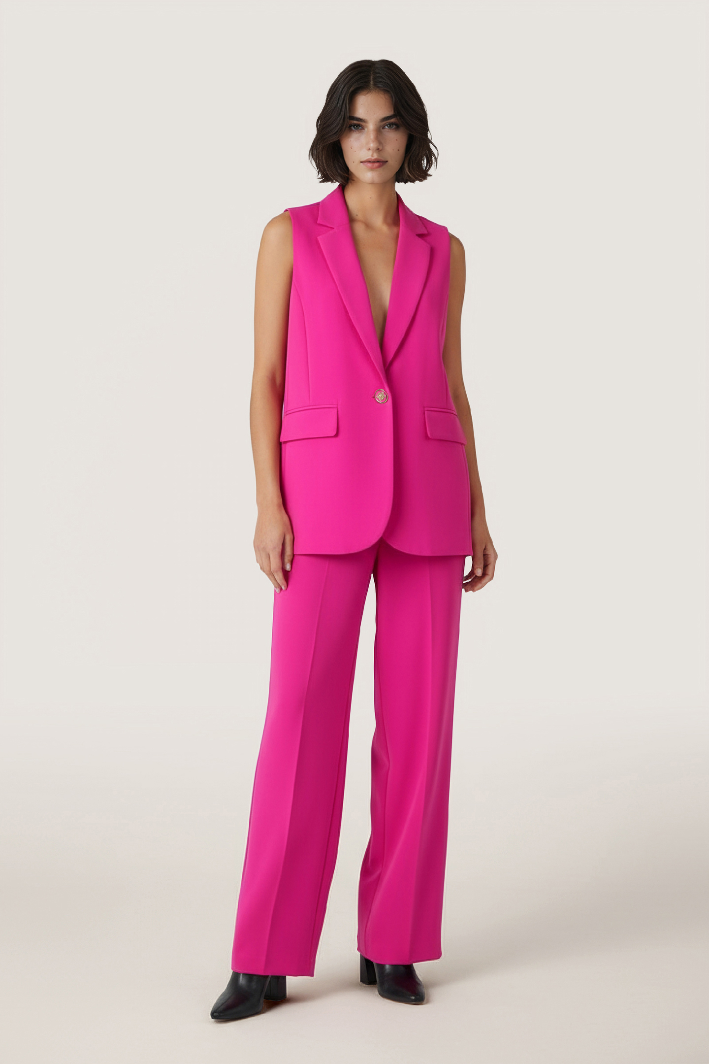 TROUSERS WIDE ELASTIC CITY NEON CERISE 1