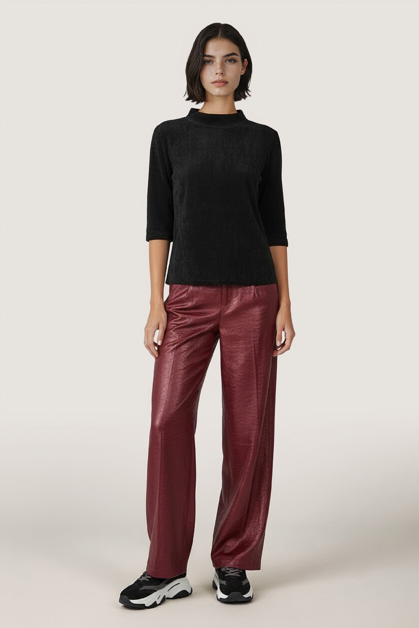 TOP TURTLE VELOURS STRETCH BLACK 2