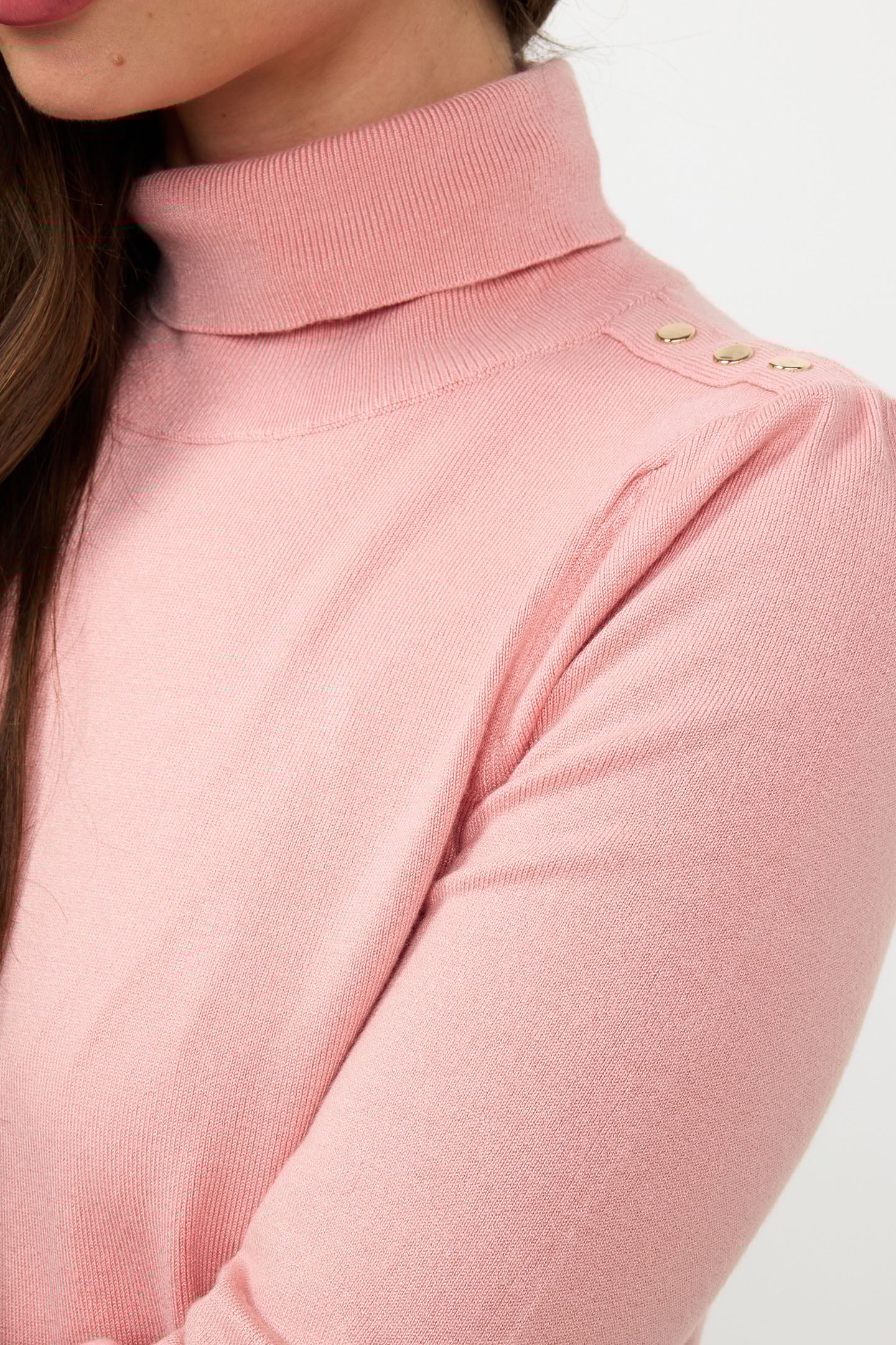SWEATER FANCY DETAIL SHLDR BASIC KNIT BLUSH 6