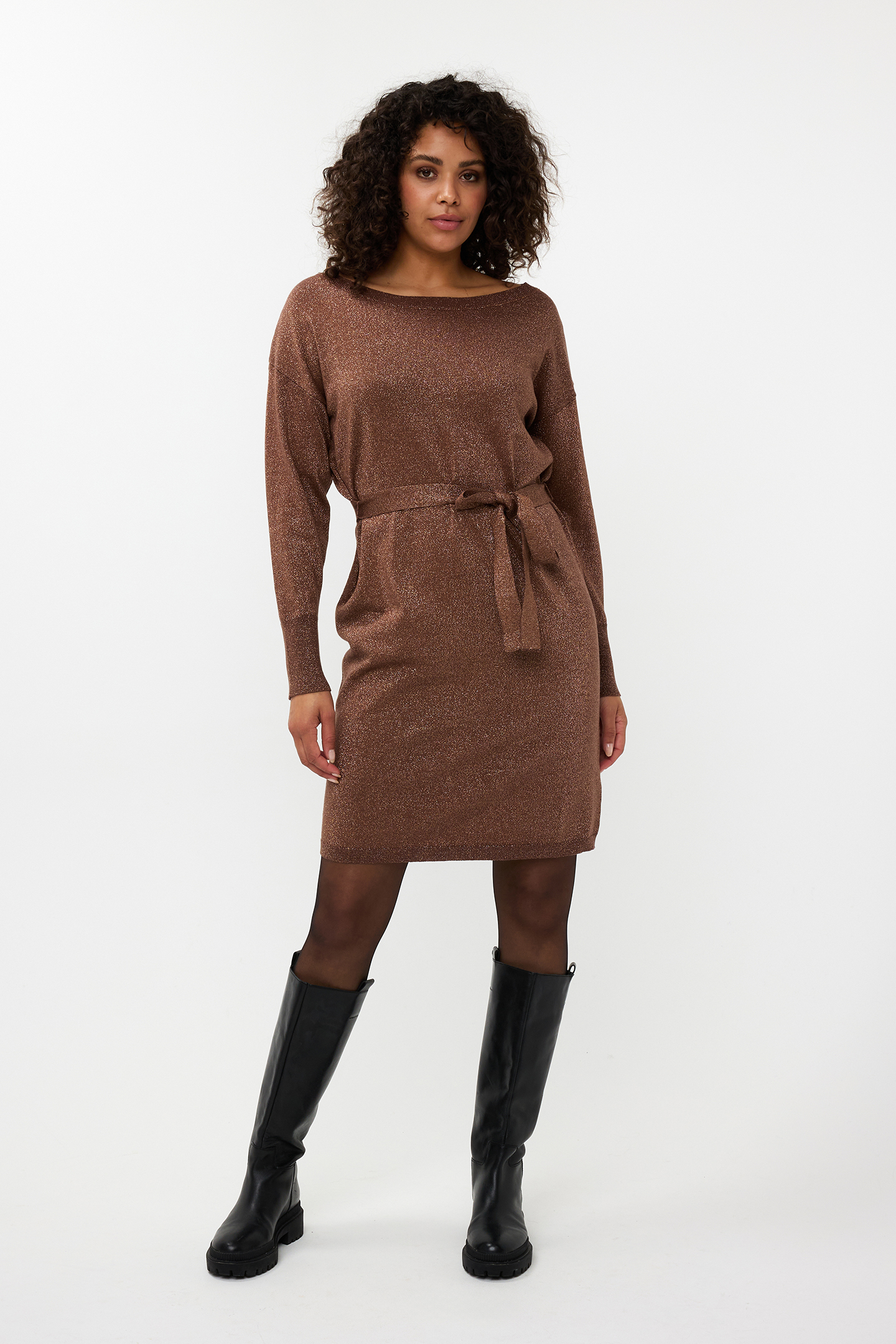 DRESS WIDE LUREX BRANDY 2