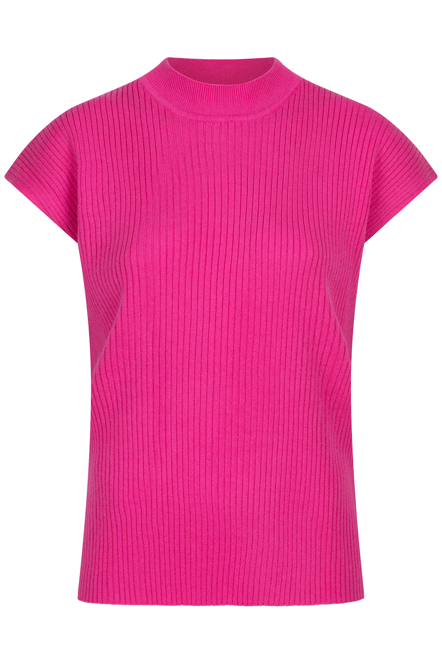 SWEATER COL SLV/LSS RIB NEON CERISE 4