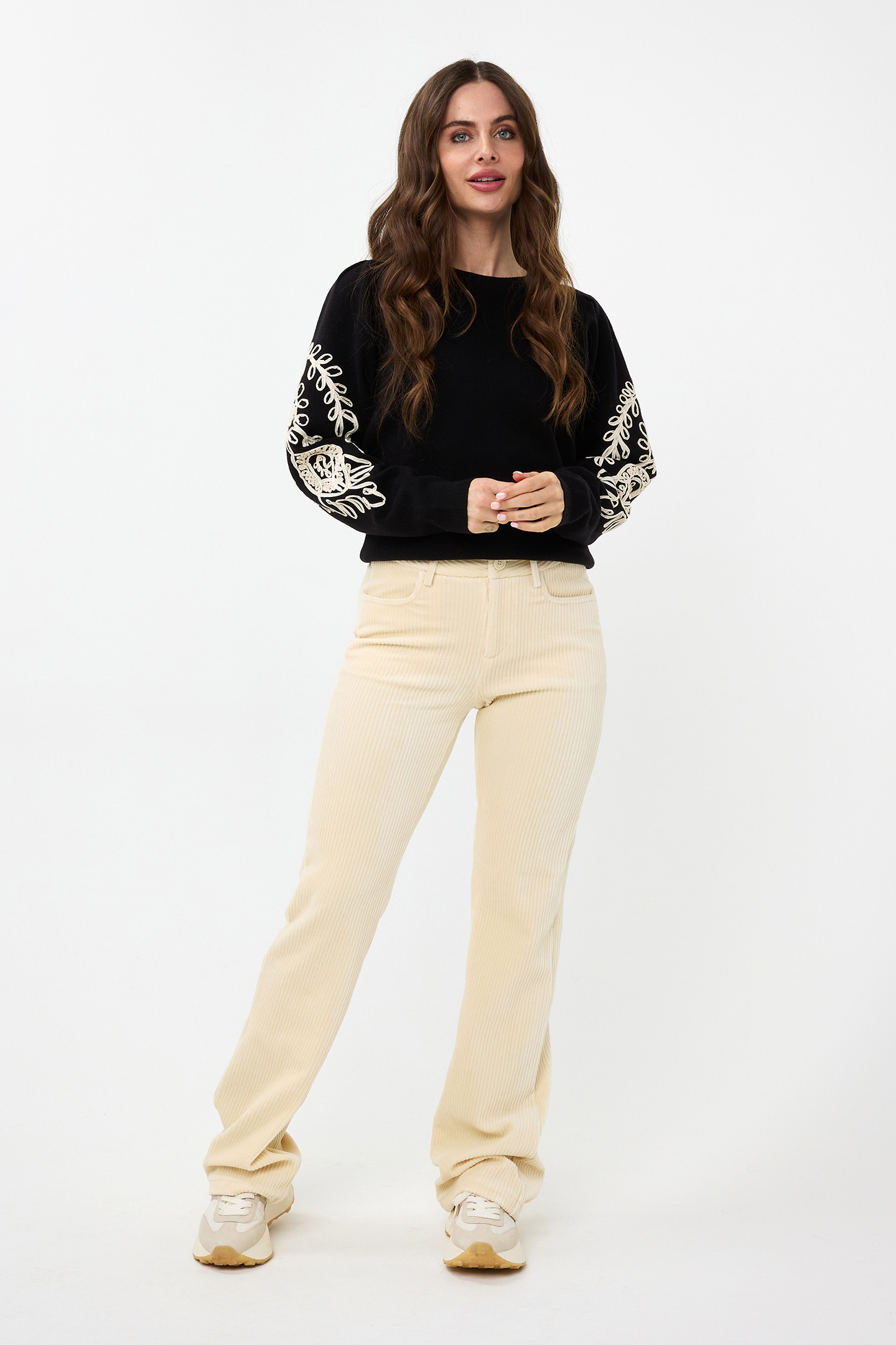 TROUSERS RIB FLAIR OFF WHITE 2