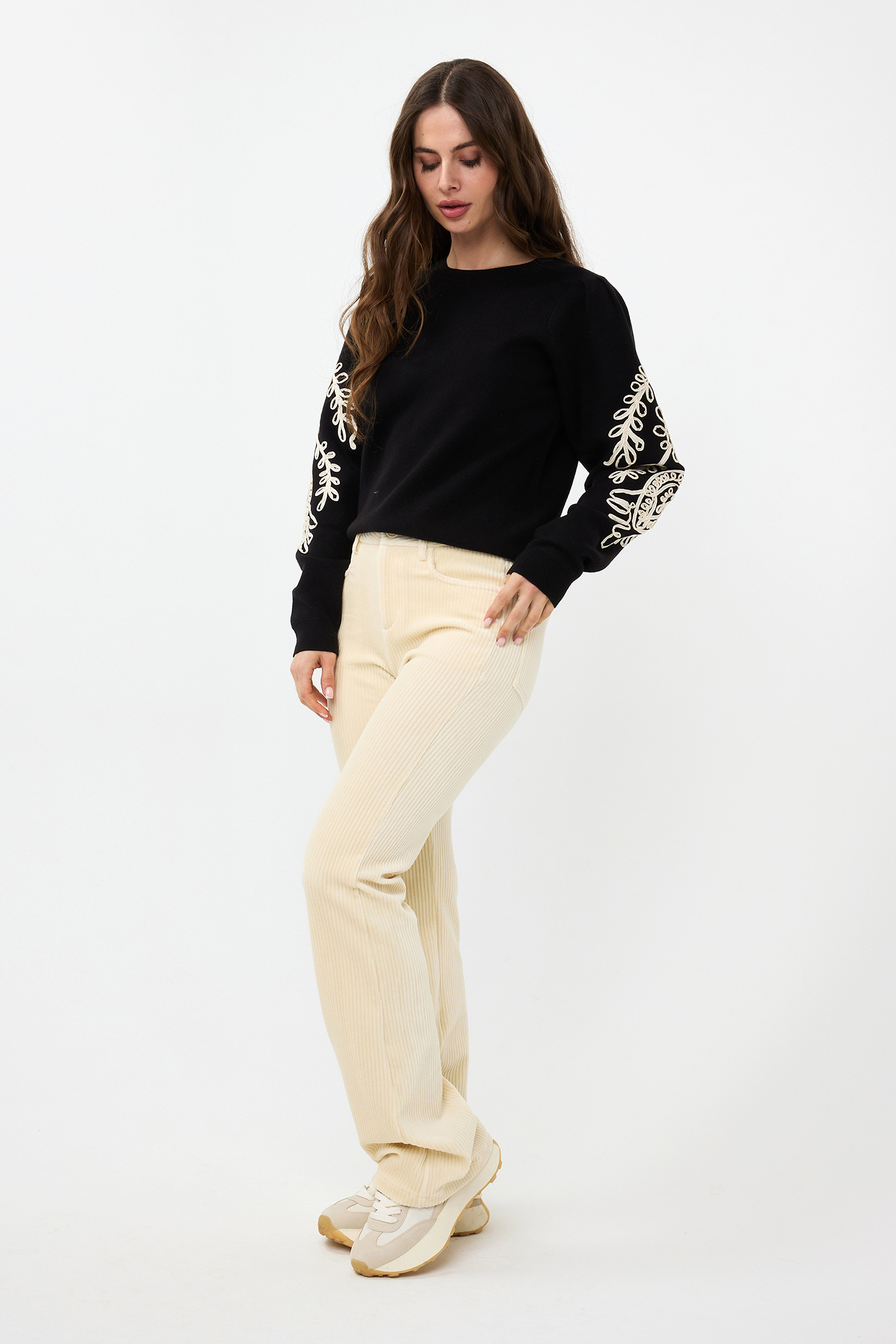 TROUSERS RIB FLAIR OFF WHITE 3