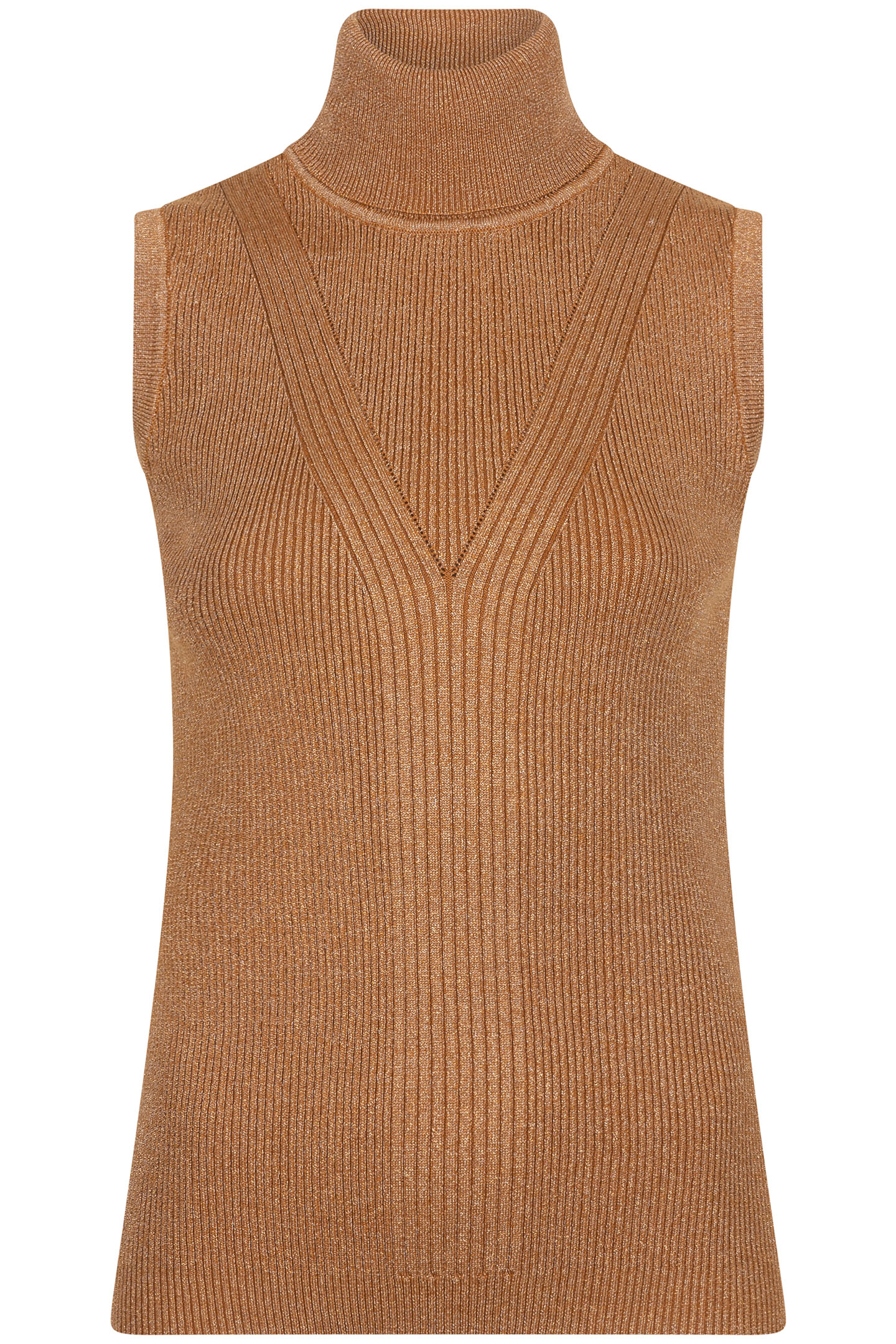 TOP SLV/LSS COL LUREX CARAMEL 4