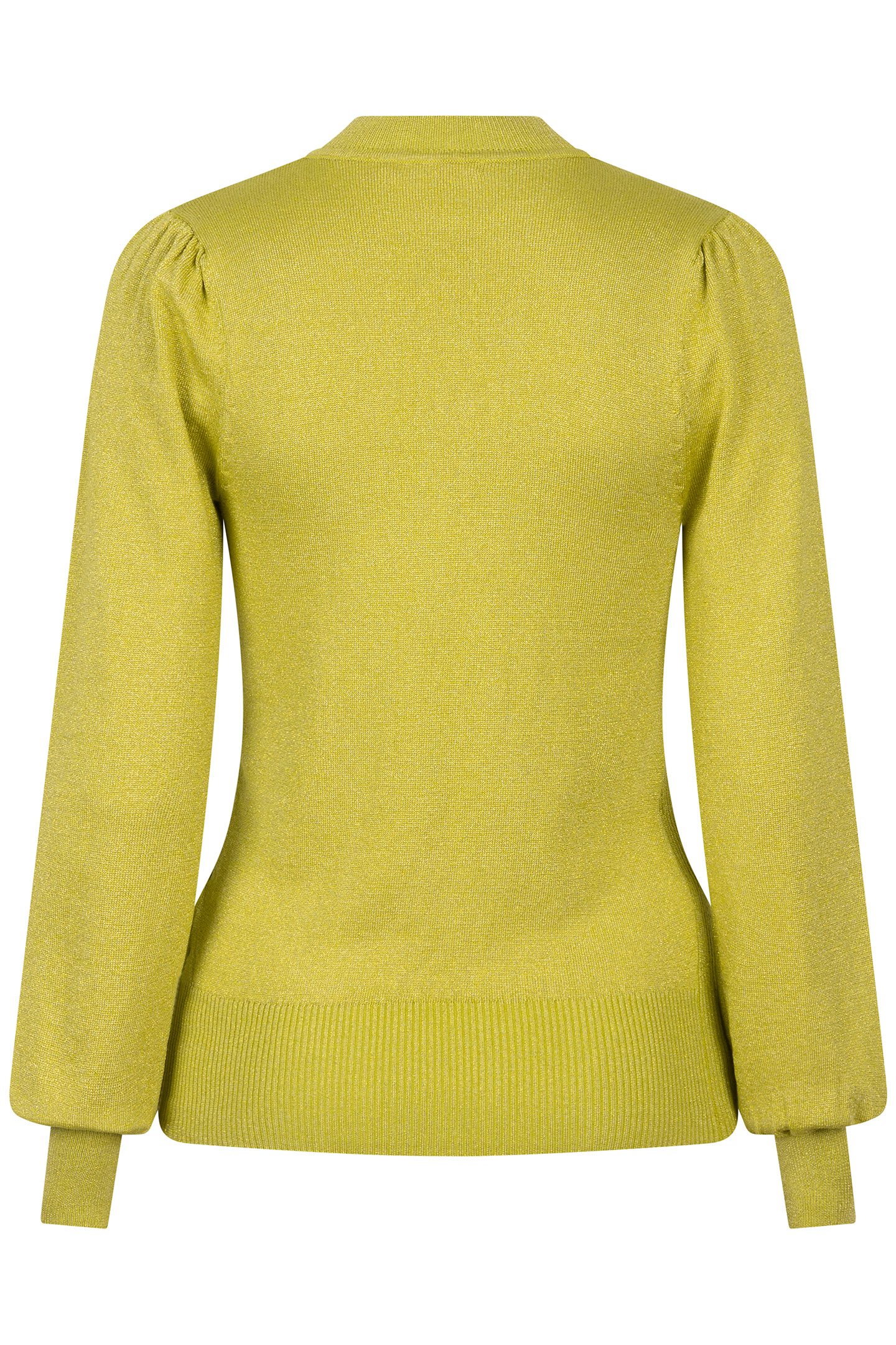 SWEATER MIX RIB V-DETAIL LUREX MATCHA GREEN 5