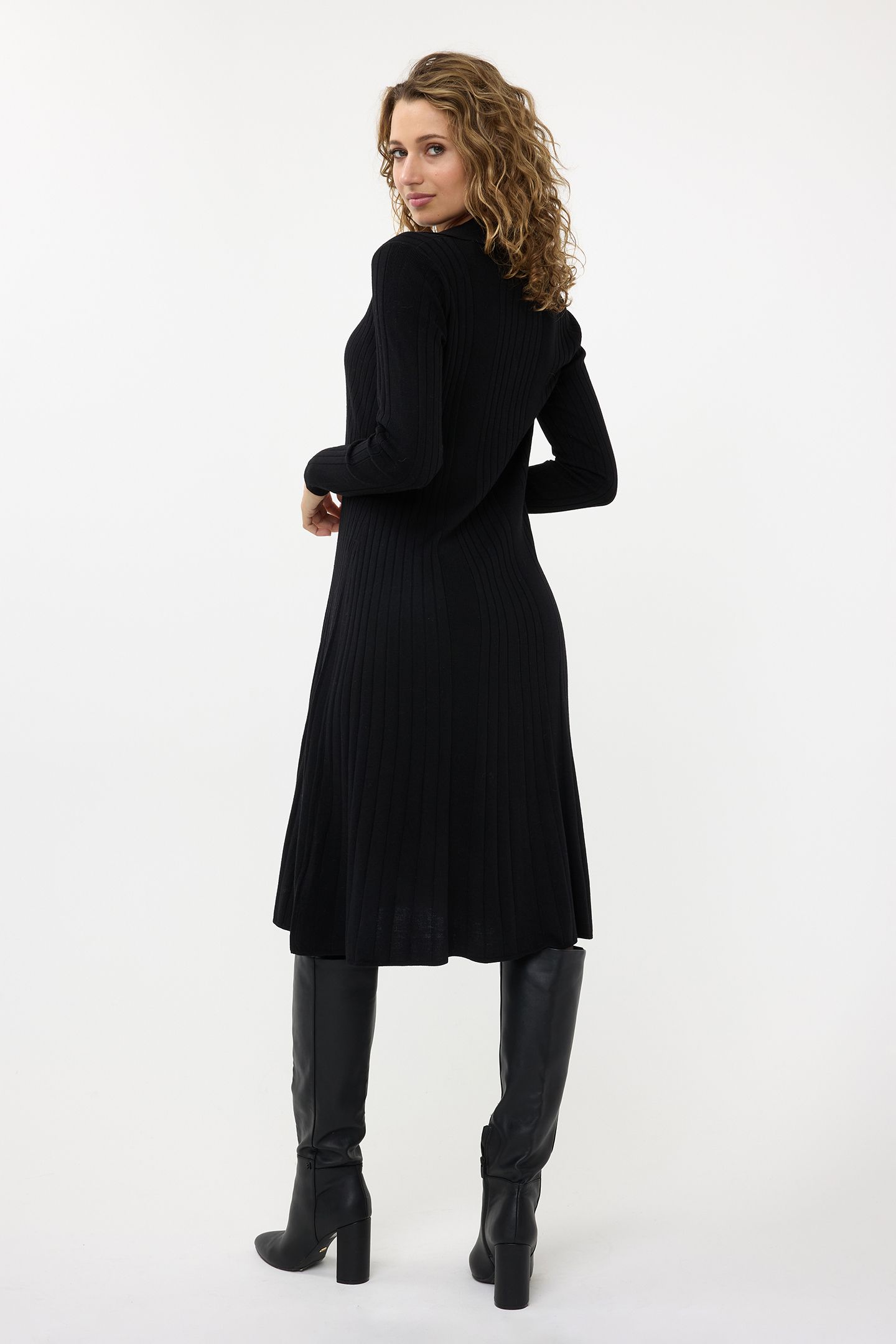 DRESS RIB BUTTON CLOSURE BLACK 3