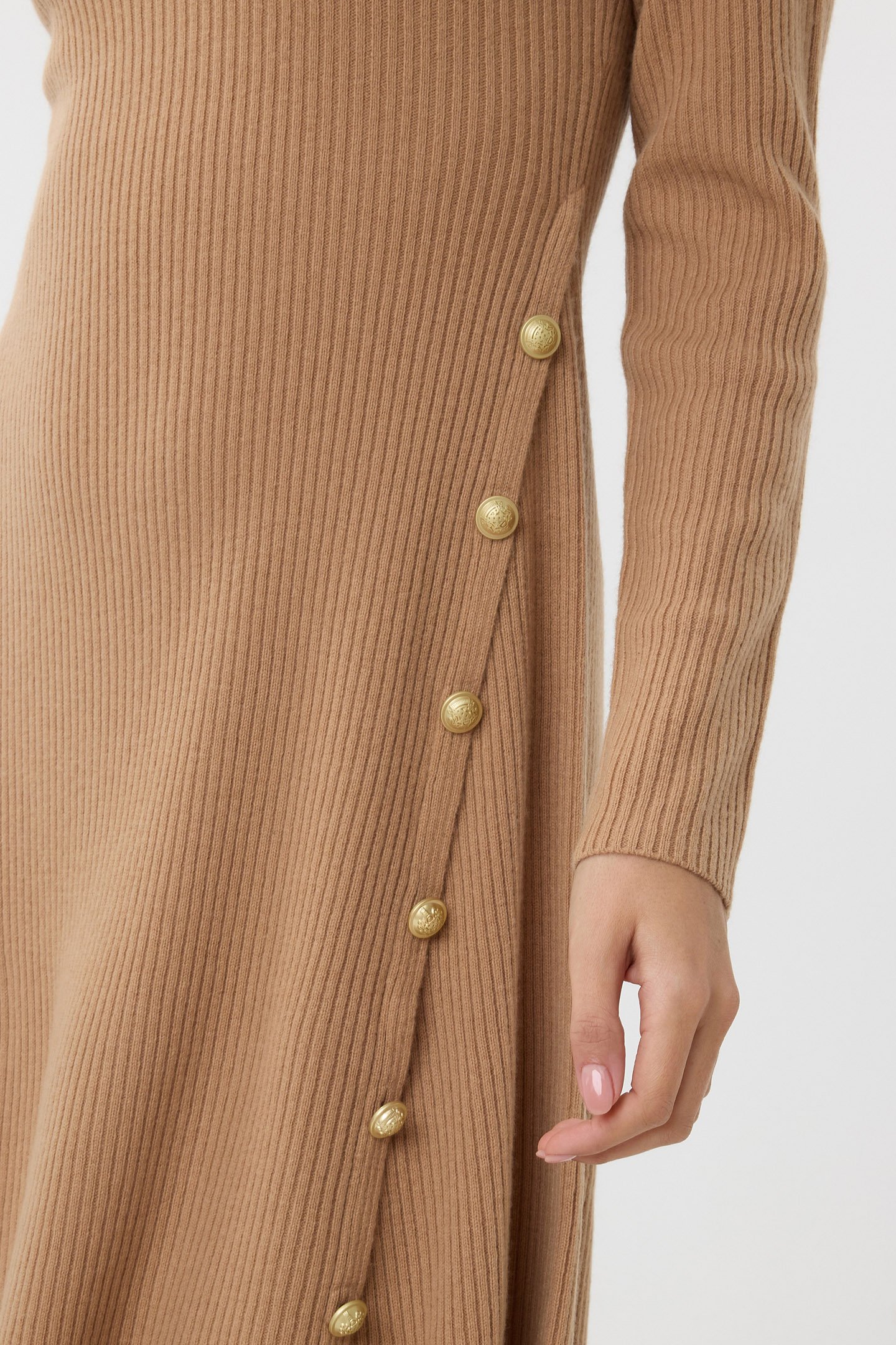 DRESS RIB BUTTONS BRANDY 6