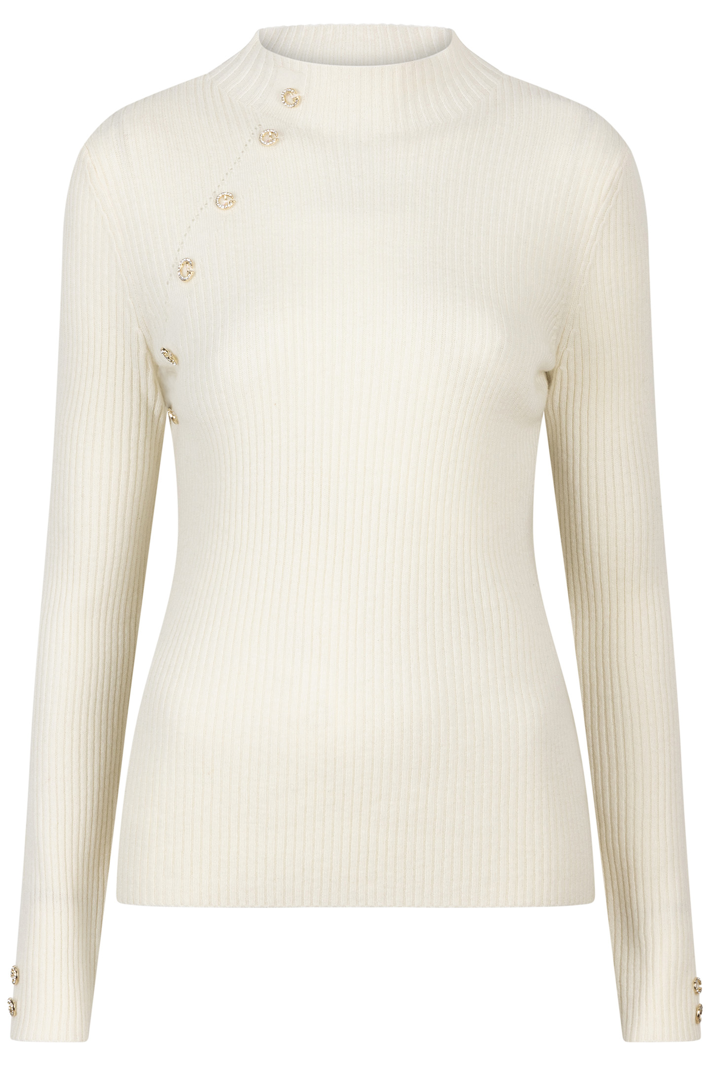 SWEATER COL A-SYM BUTTONS OFF WHITE 4