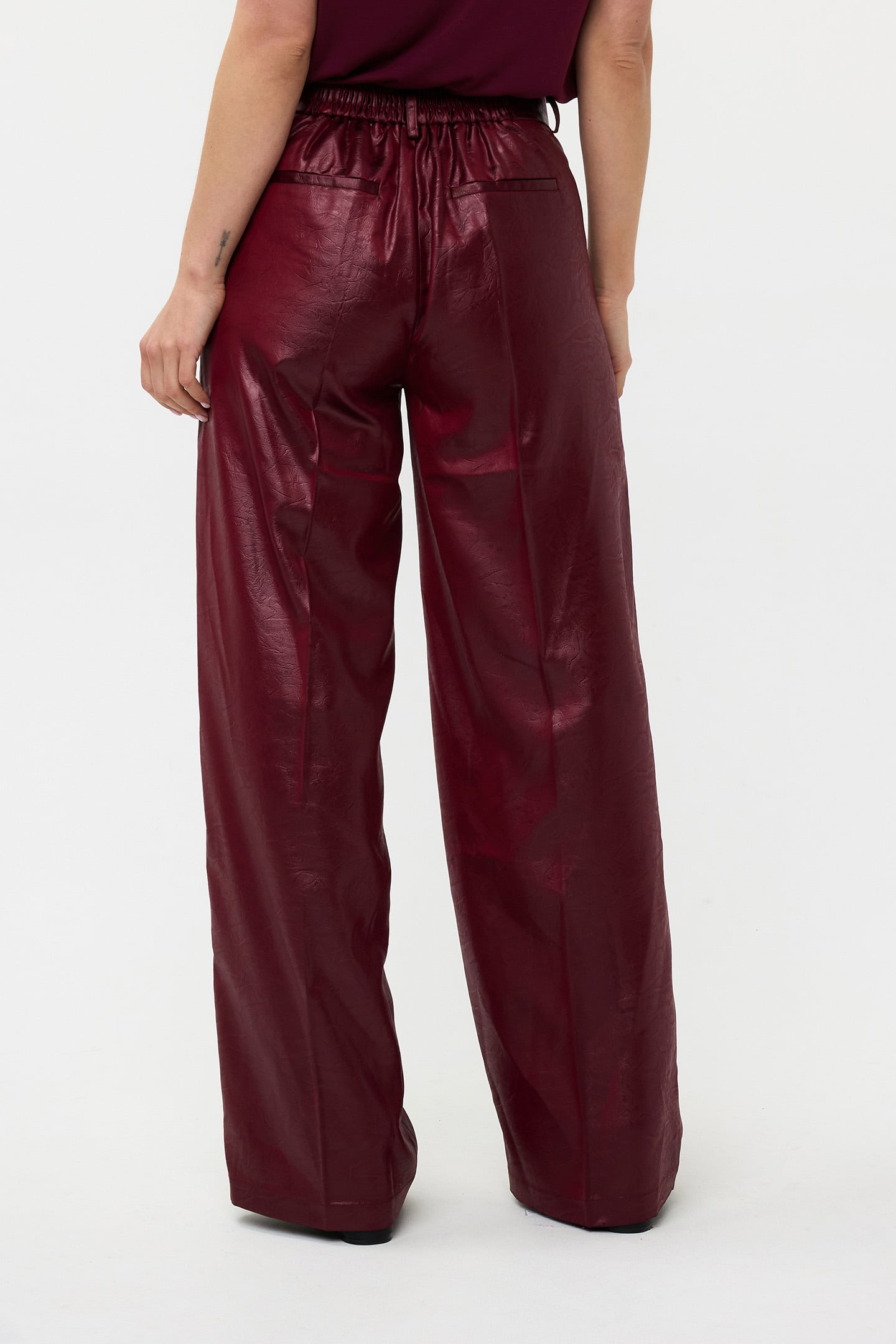 TROUSERS METALLIC EM WINE RED 4