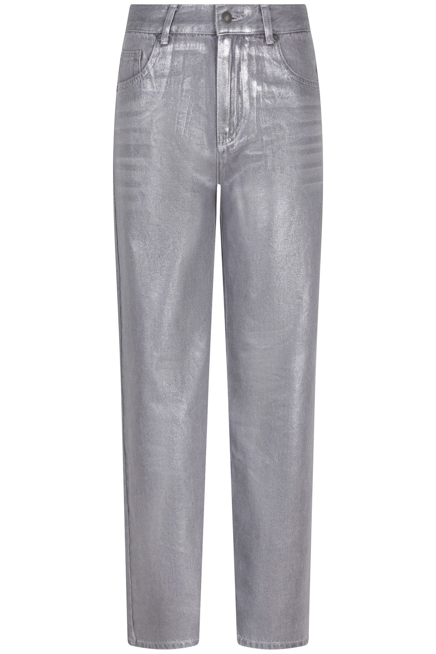 TROUSERS JEANS METALLIC COATED DARK GREY 4