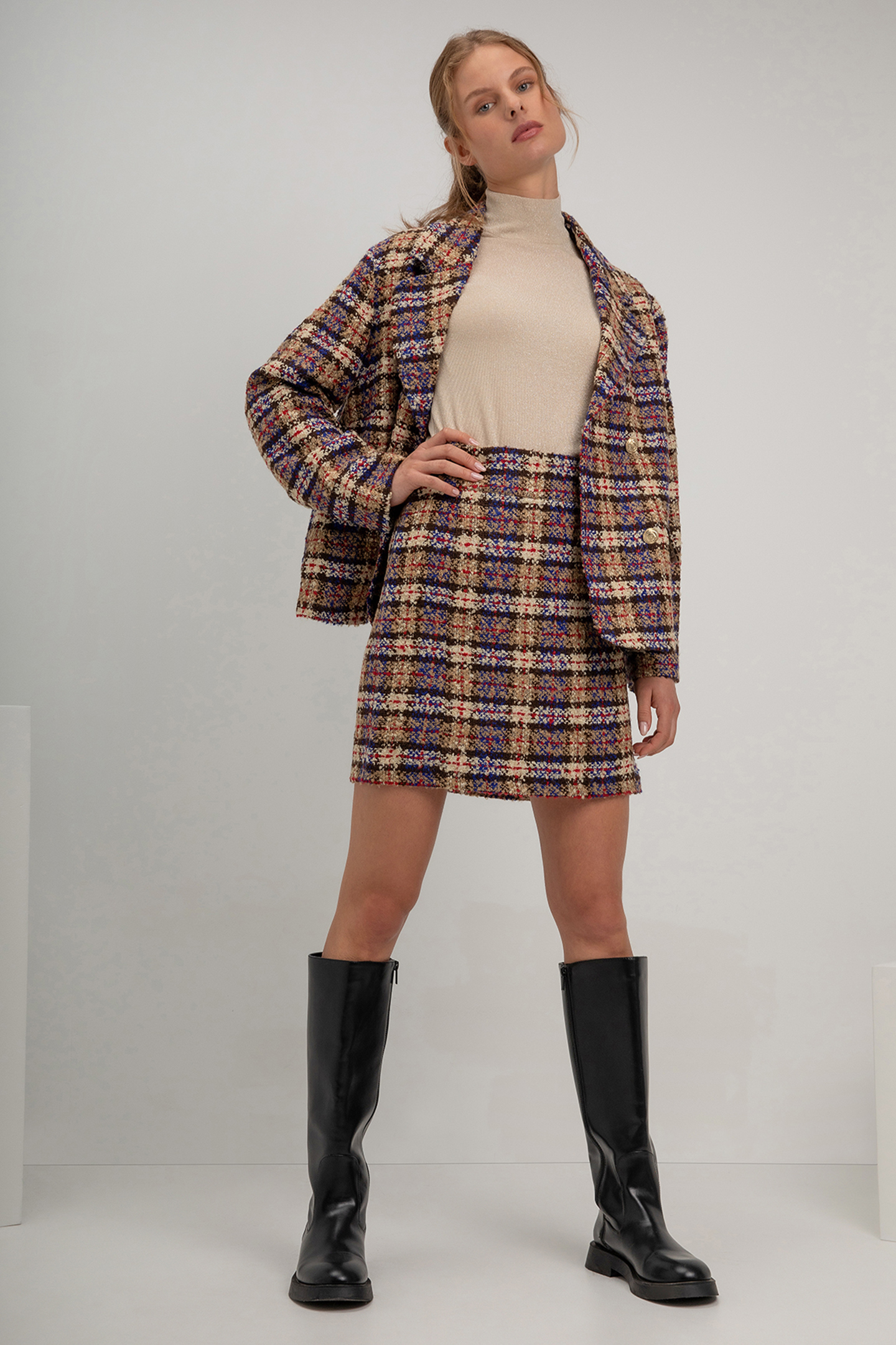 SEM BLAZER CARAMEL PRINT 2