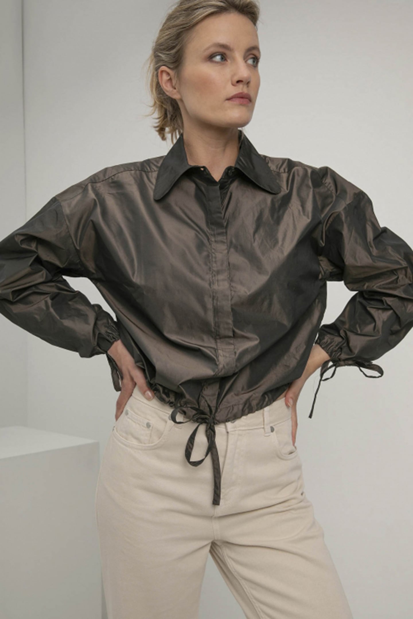 SKY BLOUSE DARK BROWN MELANGE 3