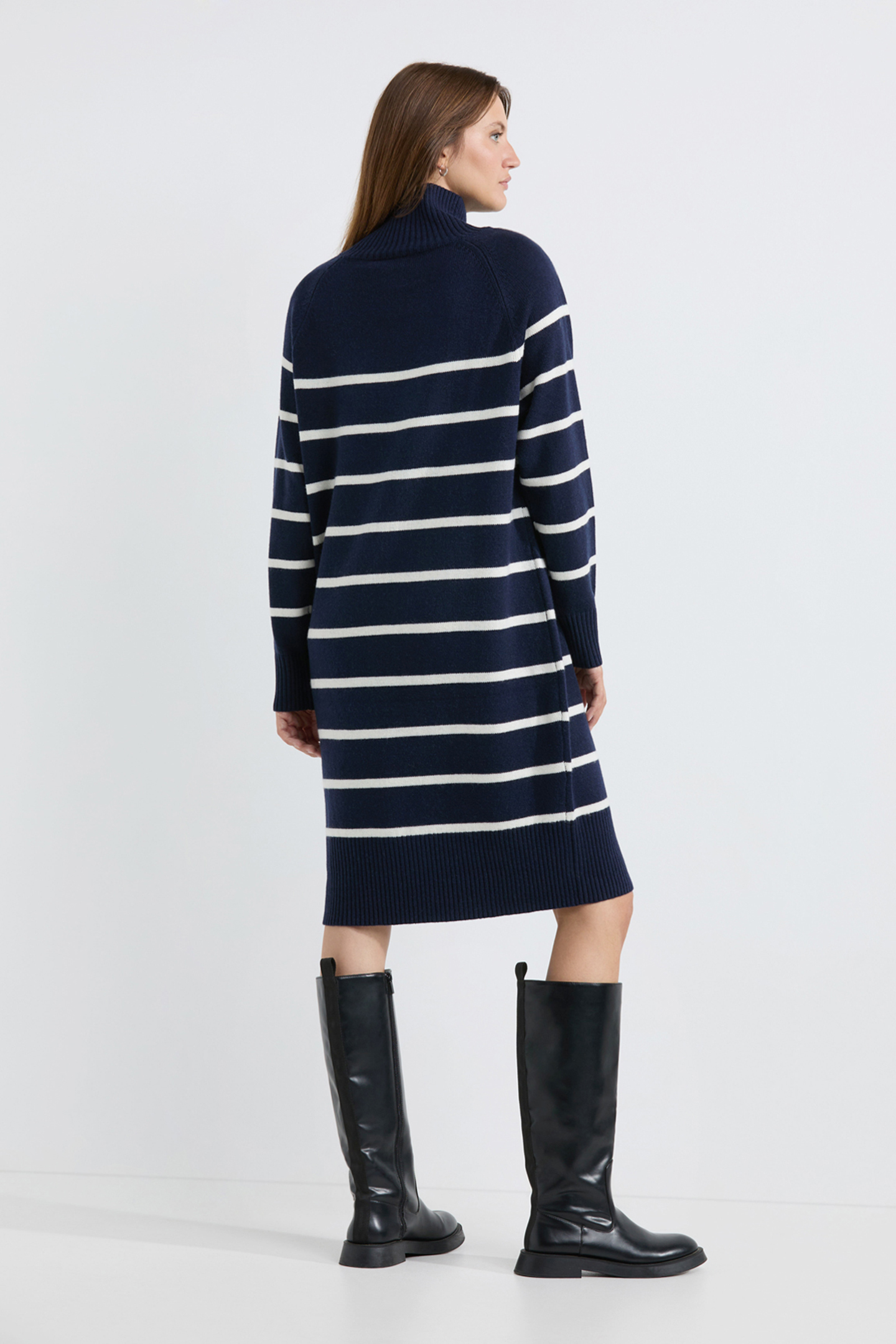 ANIKA DRESS NAVY STRIPE 3