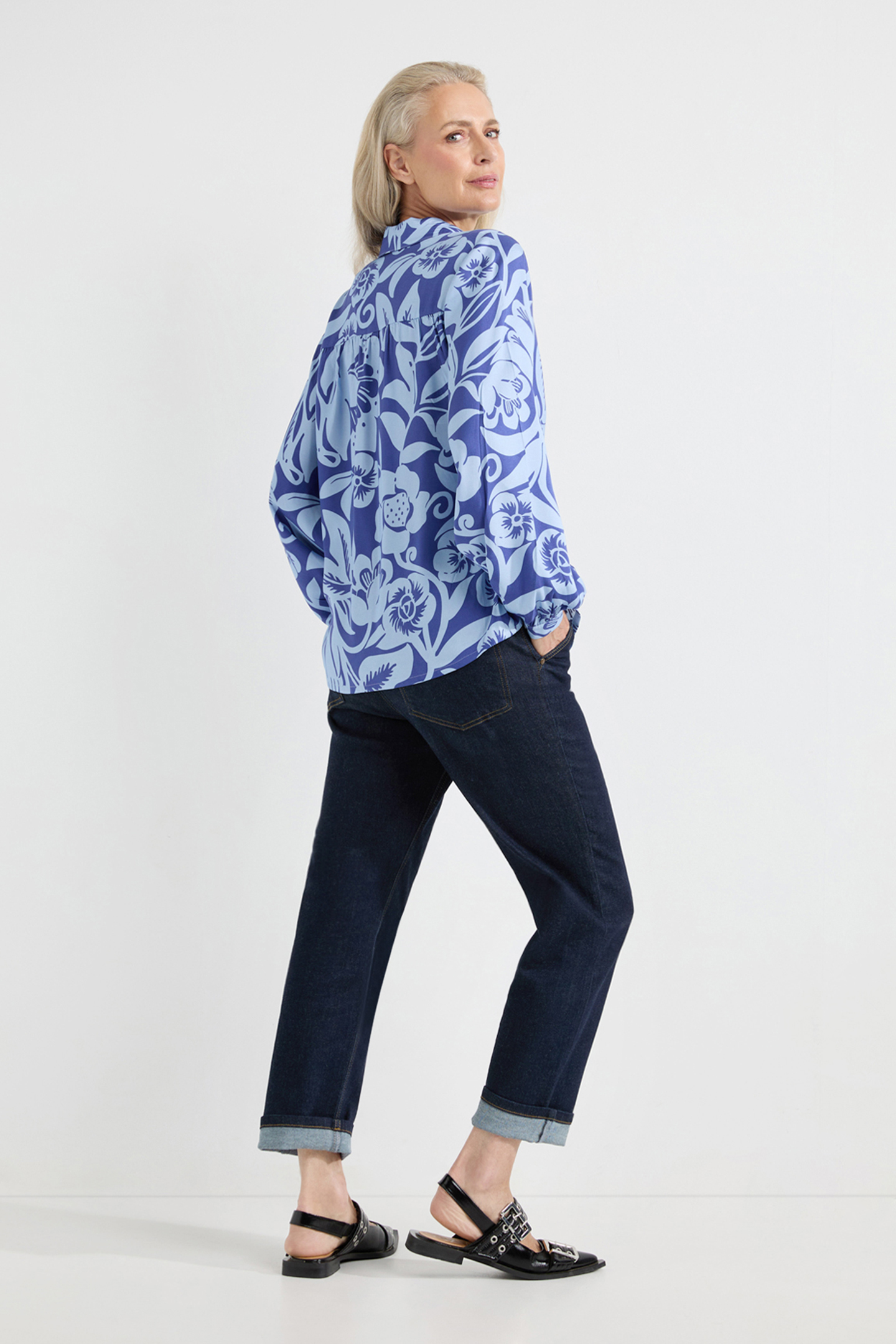 ARMAND BLOUSE OCEAN BLUE PRINT 3
