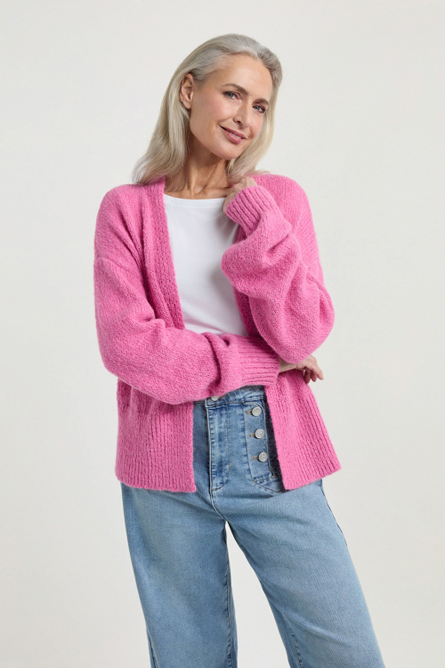 JULIAN CARDIGAN FUCHSIA 1