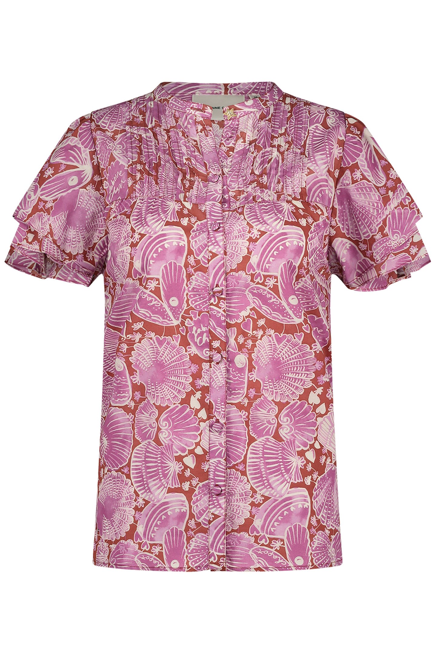 BOBBIE BLOUSE TILE RED/PLUM PARTY 3