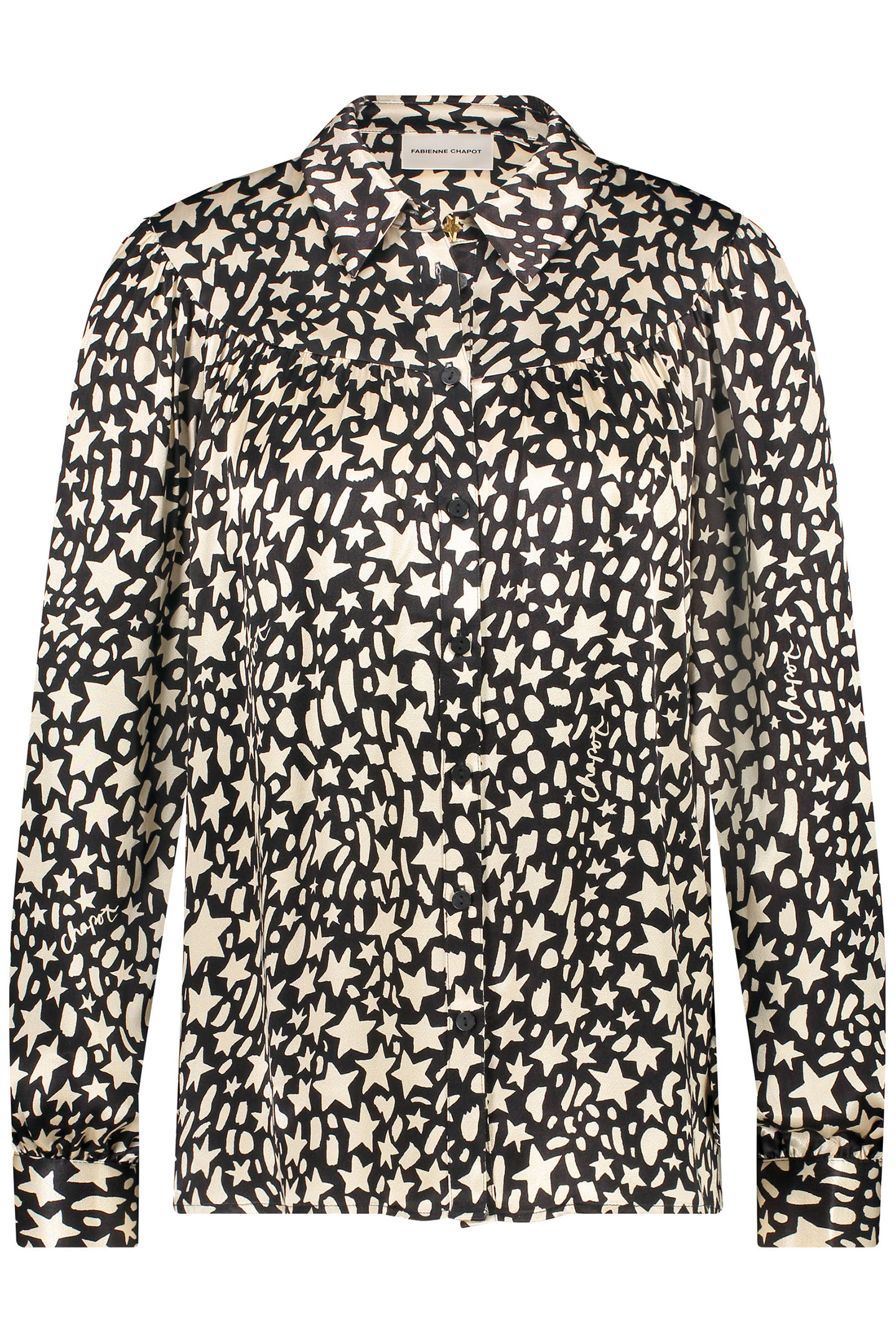 NINA BLOUSE BLACK/CREME BRULEE 3