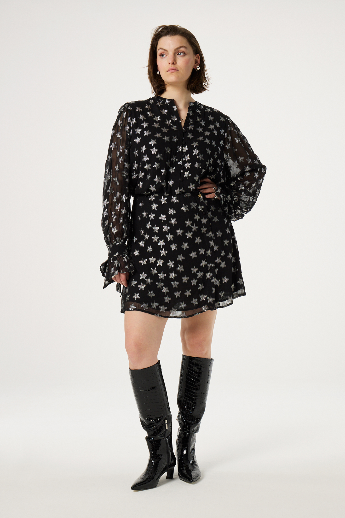 KYLIE BLOUSE BLACK/SILVER 1