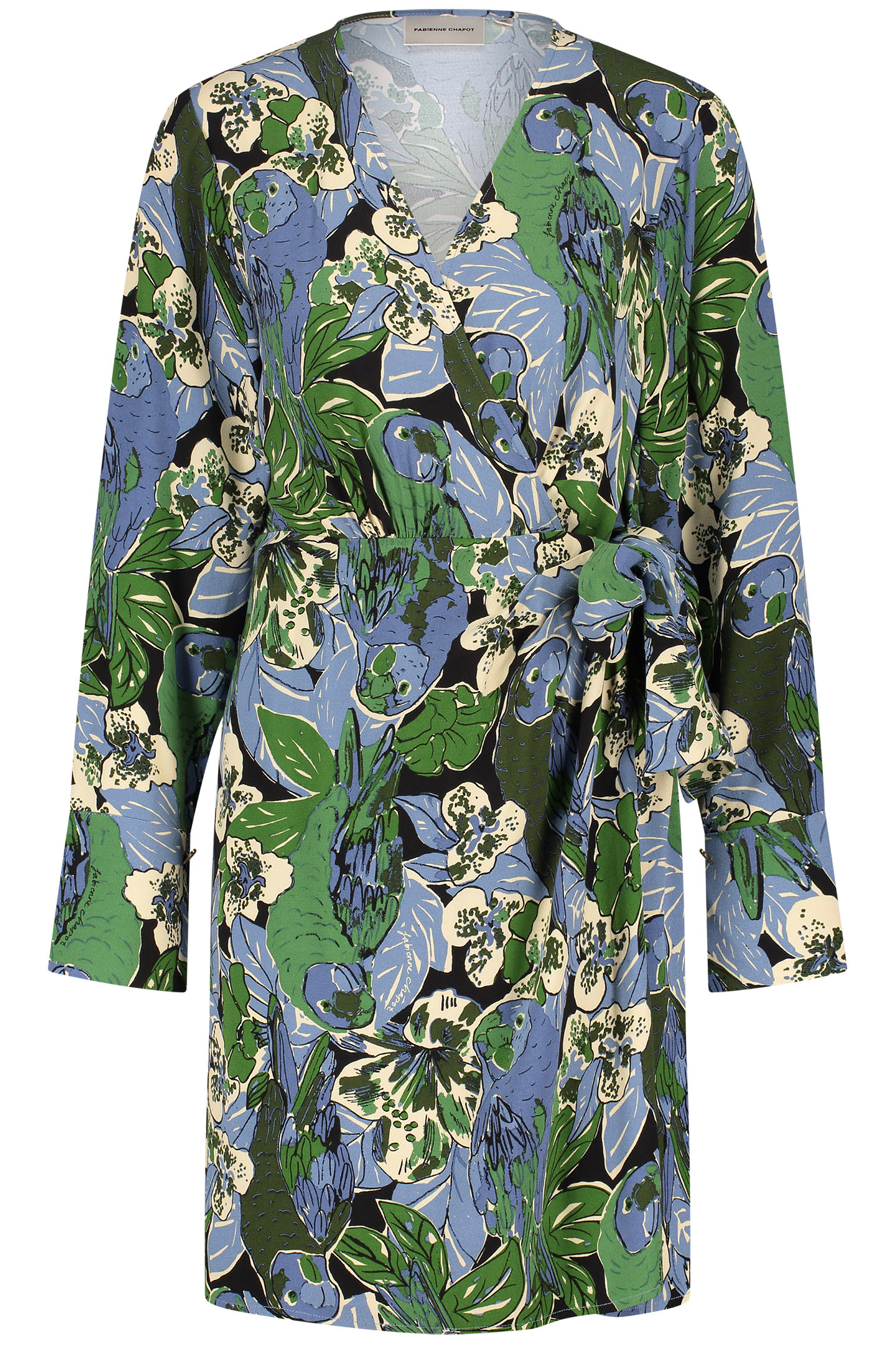 SELENA SHORT DRESS BLACK/PARROT GREEN 3