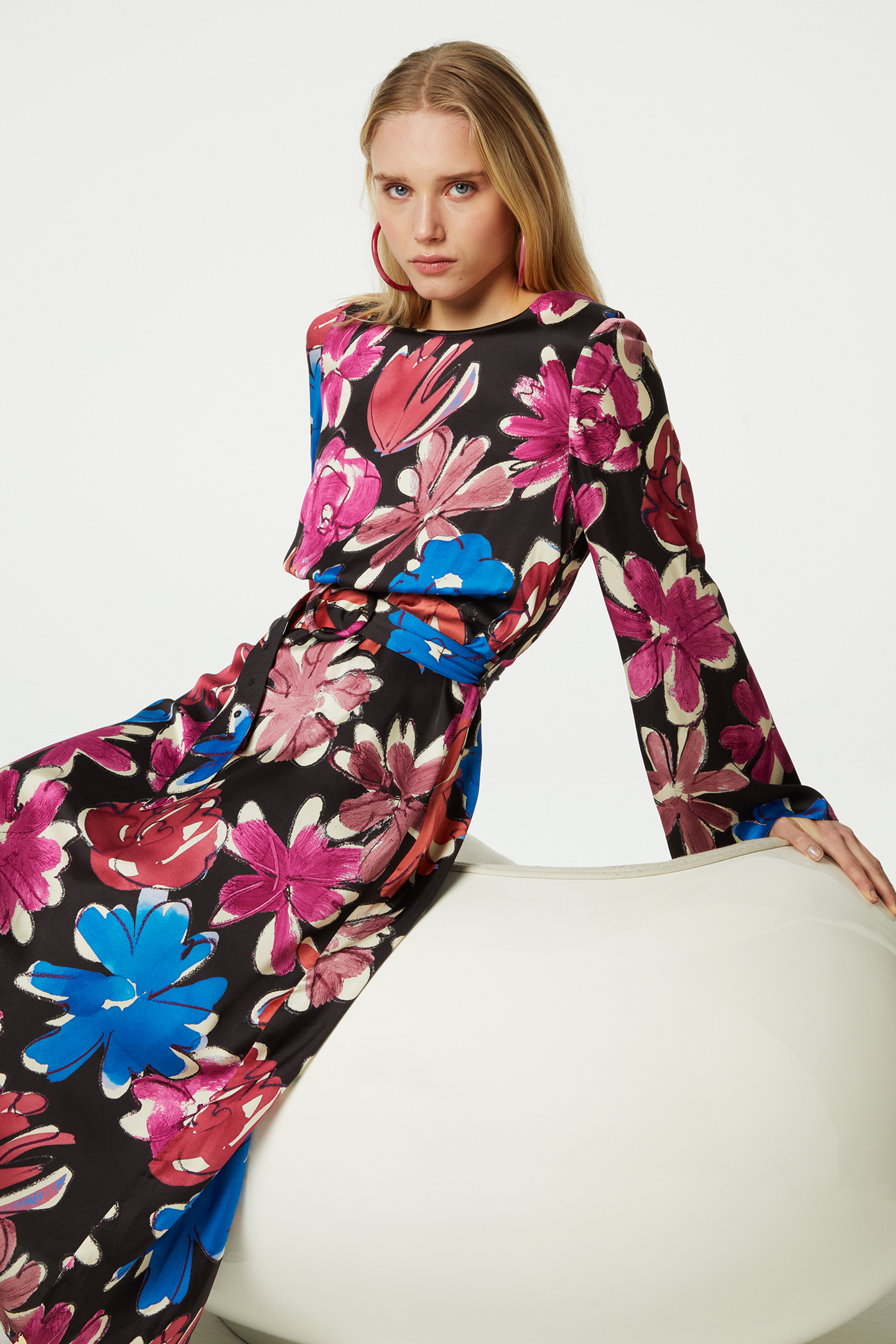 DARINA DRESS BLACK/BRIGHT BLUE 4