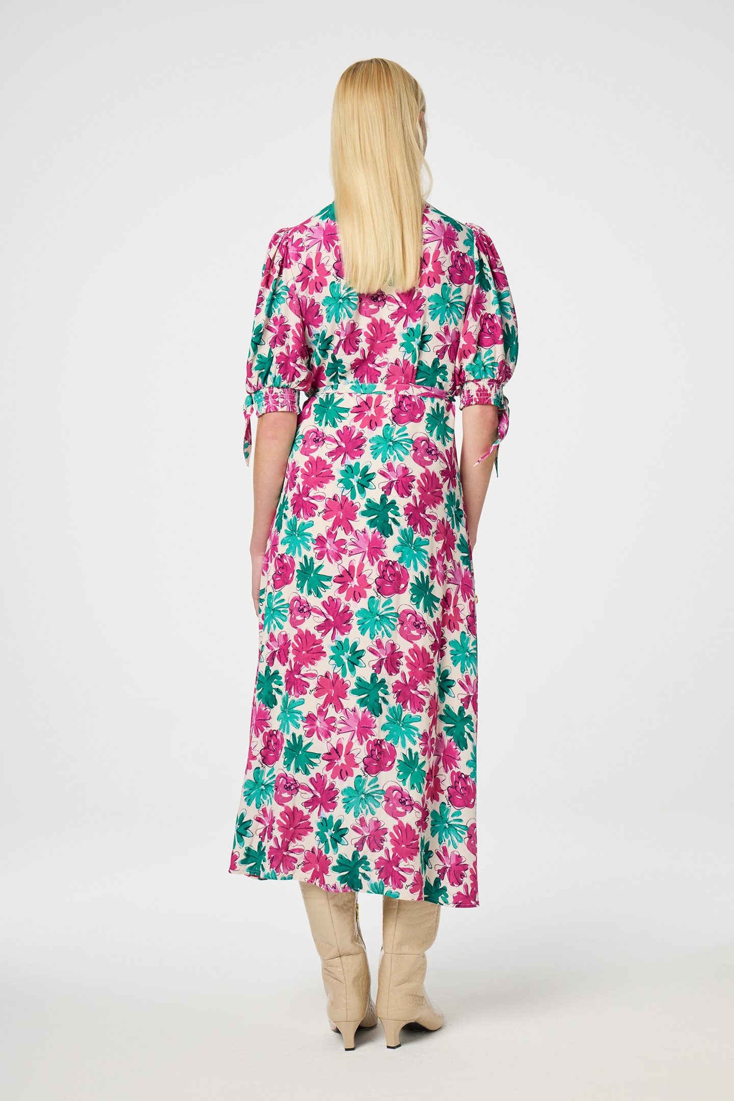 HANNAH DRESS WARM WHITE/PLUM PART 2